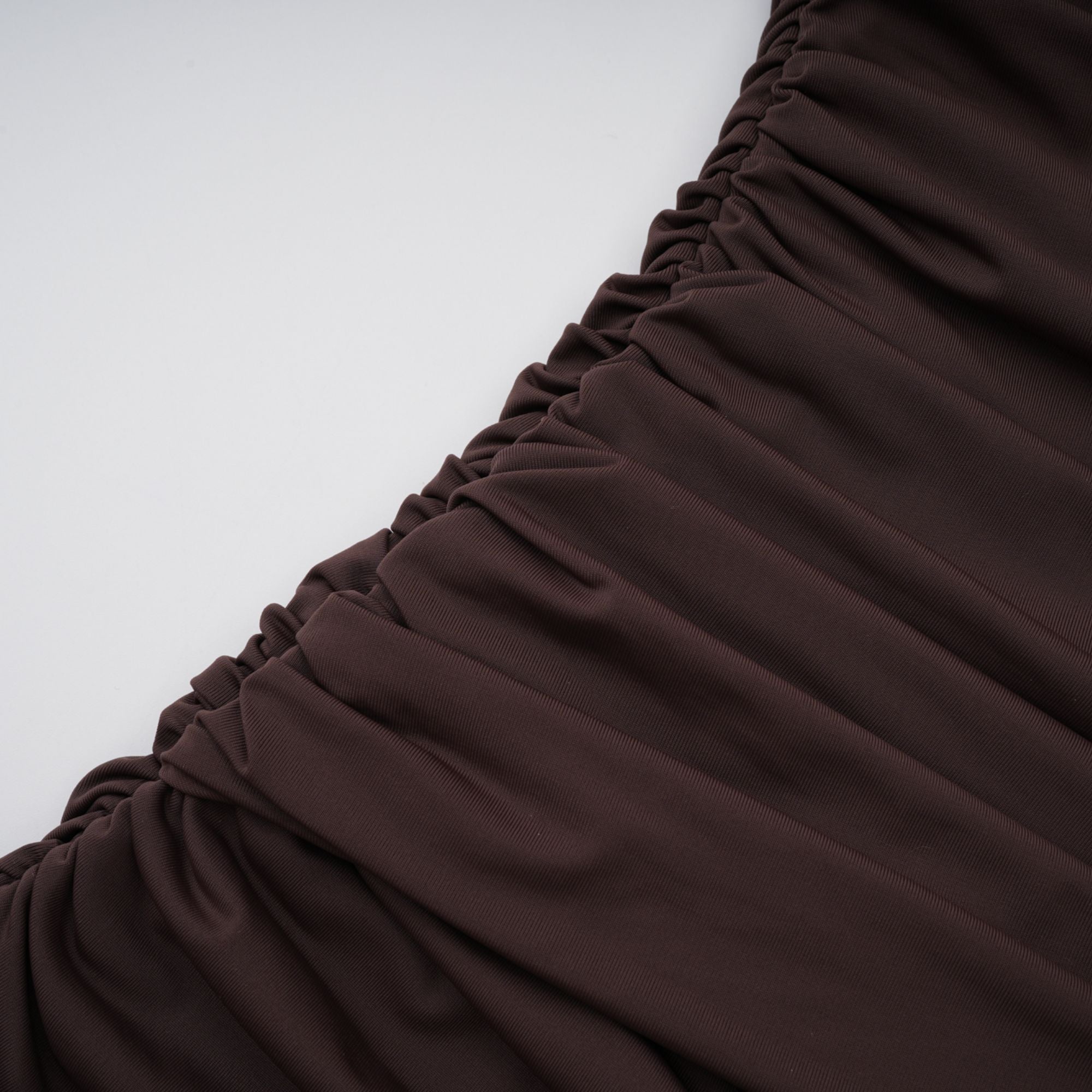 Fée Brown Asymmetrical Ruched Mini Dress