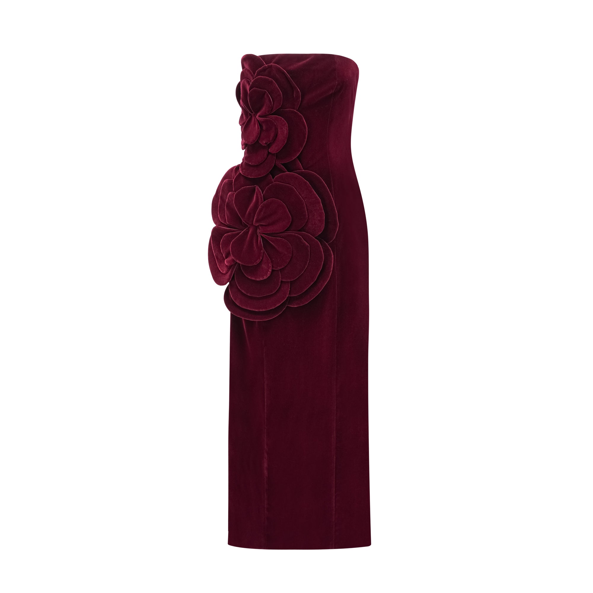 Azura Red Floral Appliqué Maxi Dress