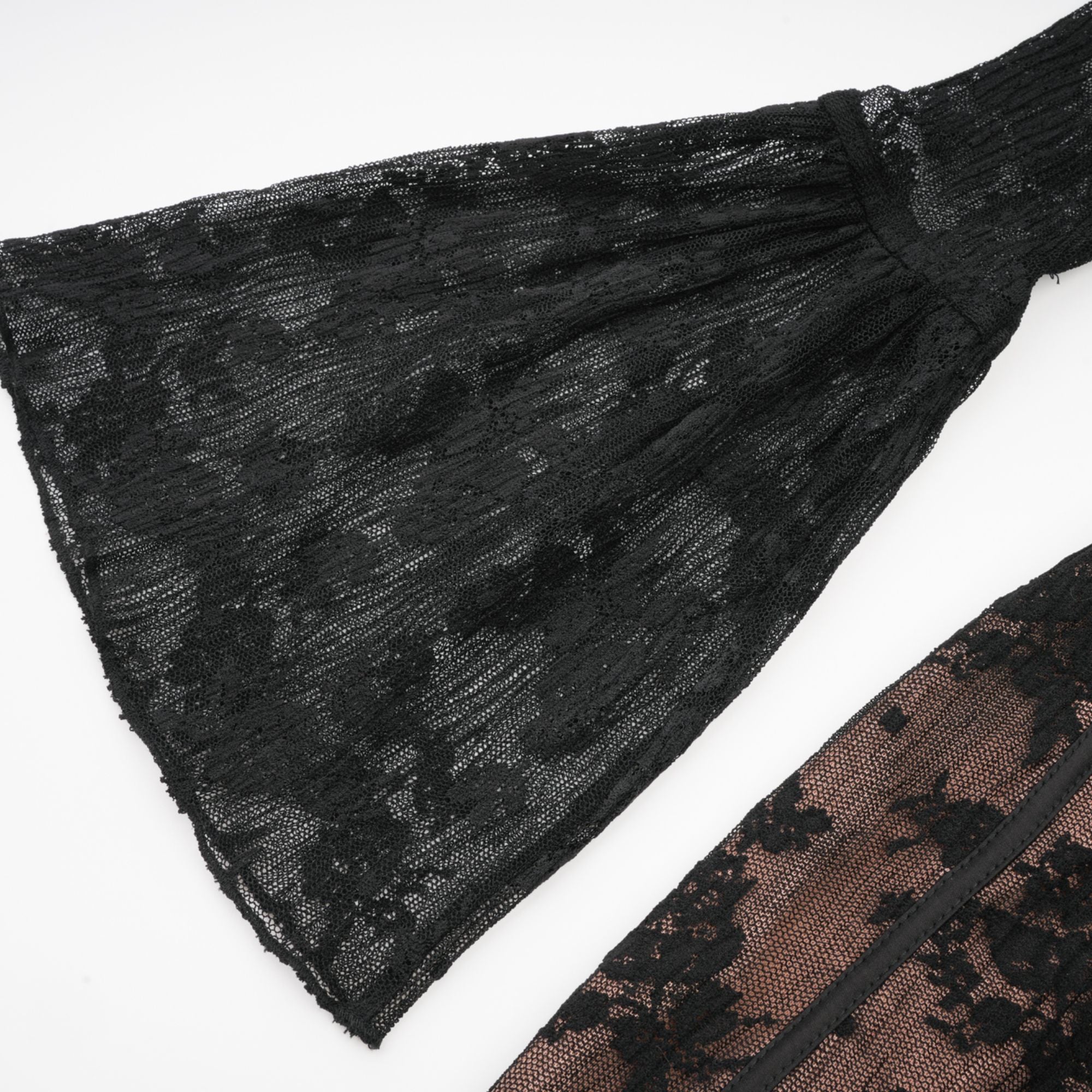 Marlene Black Flared Lace Maxi Dress