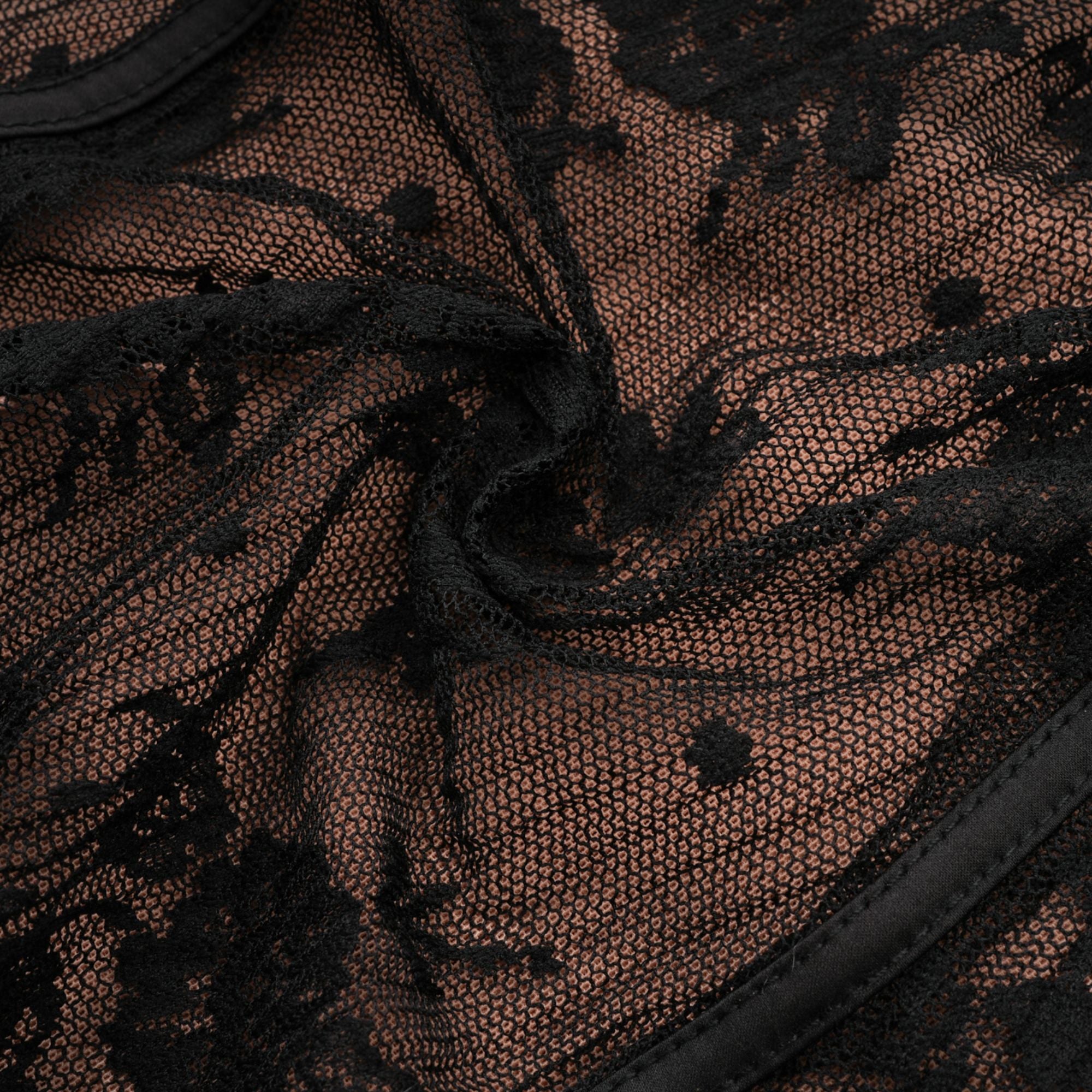 Marlene Black Flared Lace Maxi Dress