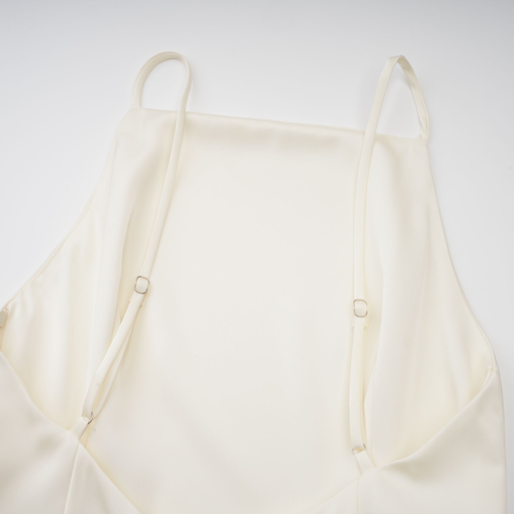 Lyna White Satin Ruffled Mini Dress with Shawl Panel Detail – Miss