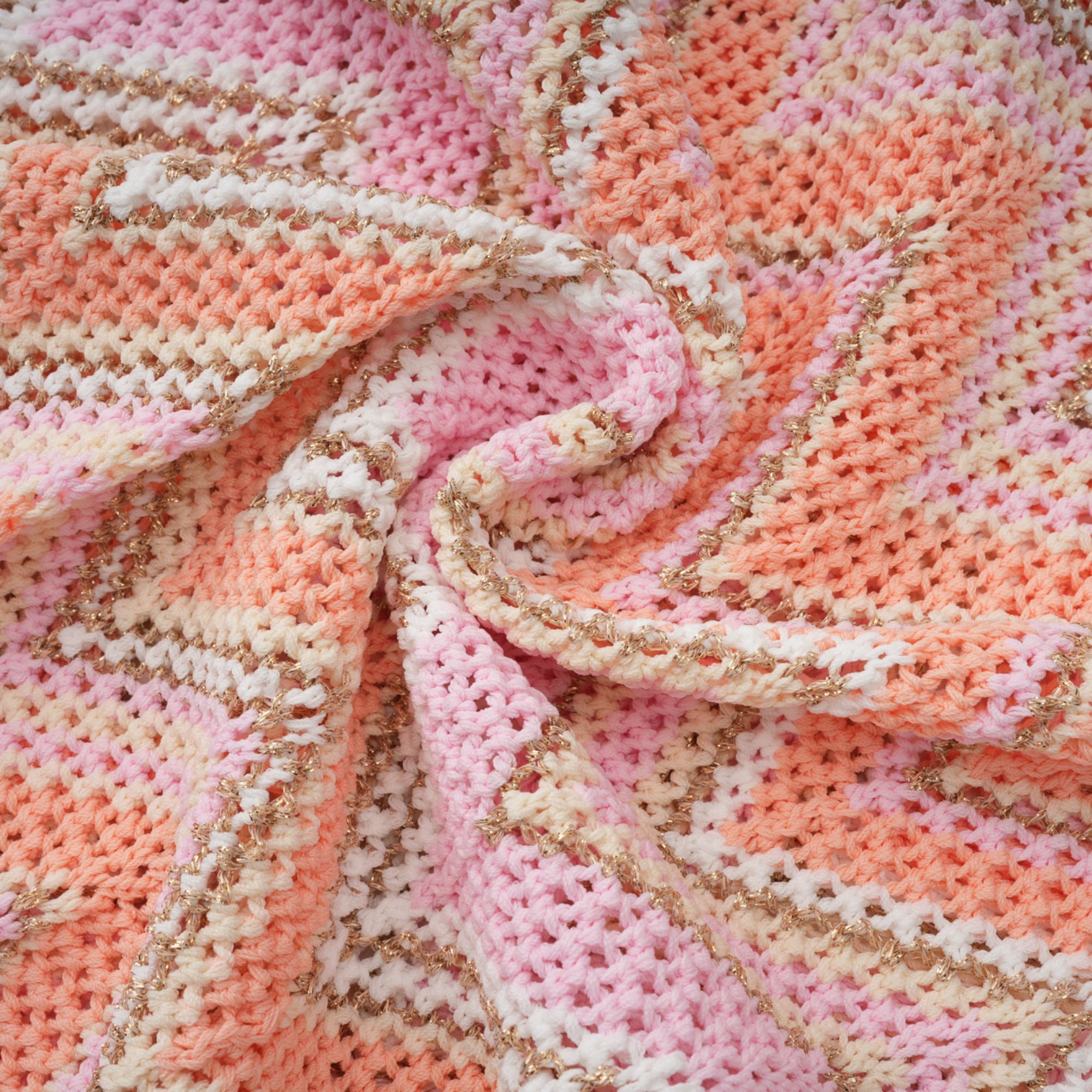 Irina Pink Zigzag Pointelle Knit Matching Set