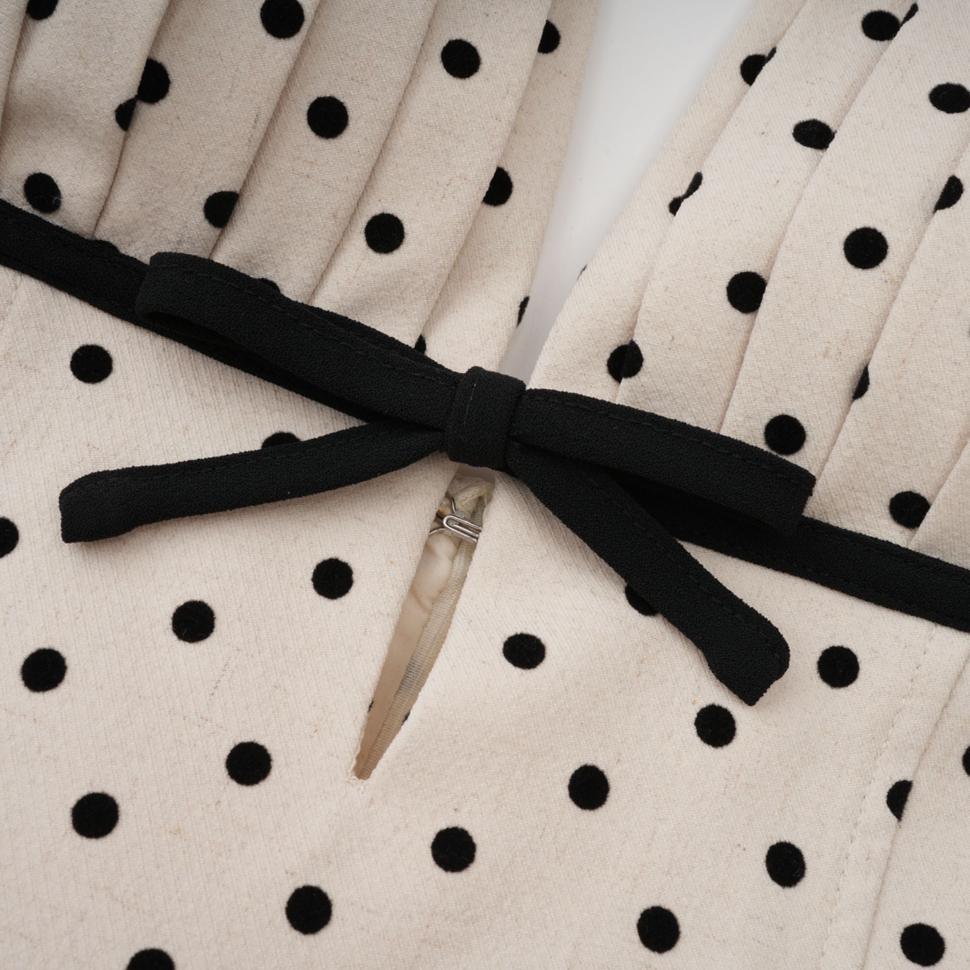 Gitane White Polka Dot Midi Dress