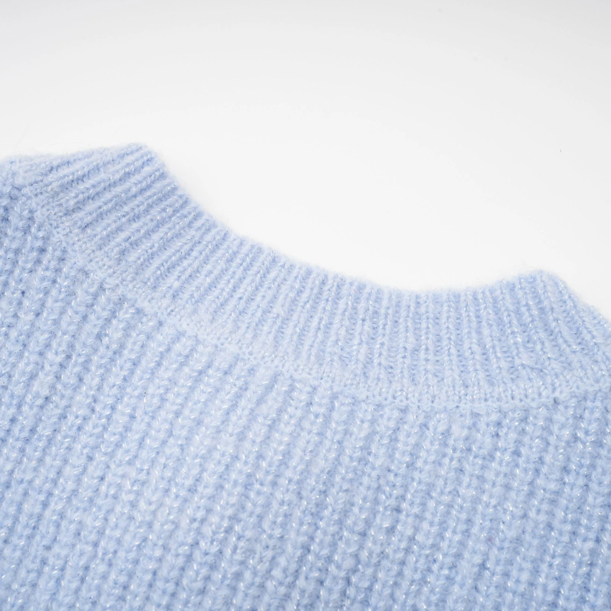 Chantal Blue Knit Two-Piece Blouse and Skirt Set