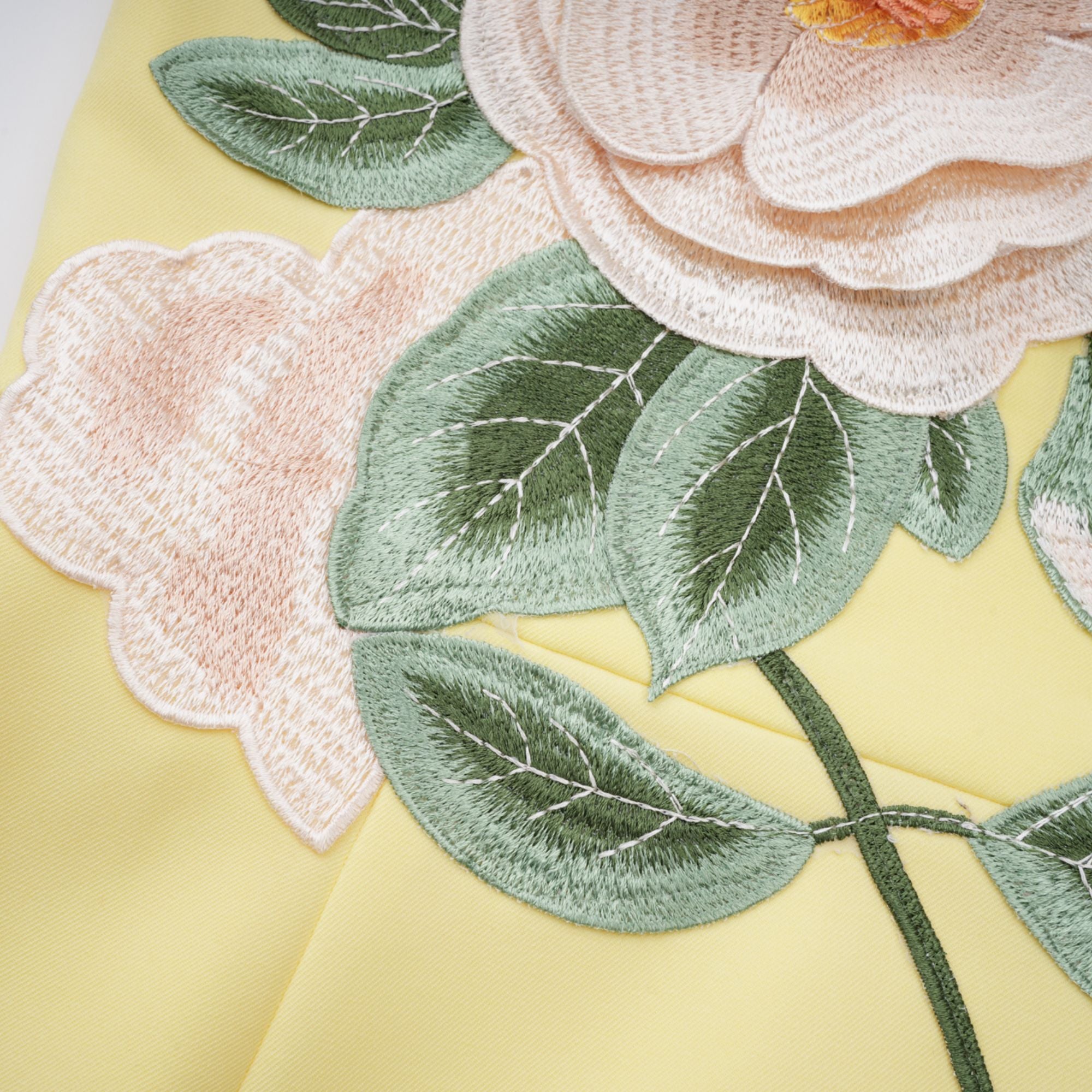 Abigail Yellow Floral Embroidered Mini Dress – Miss Rosier