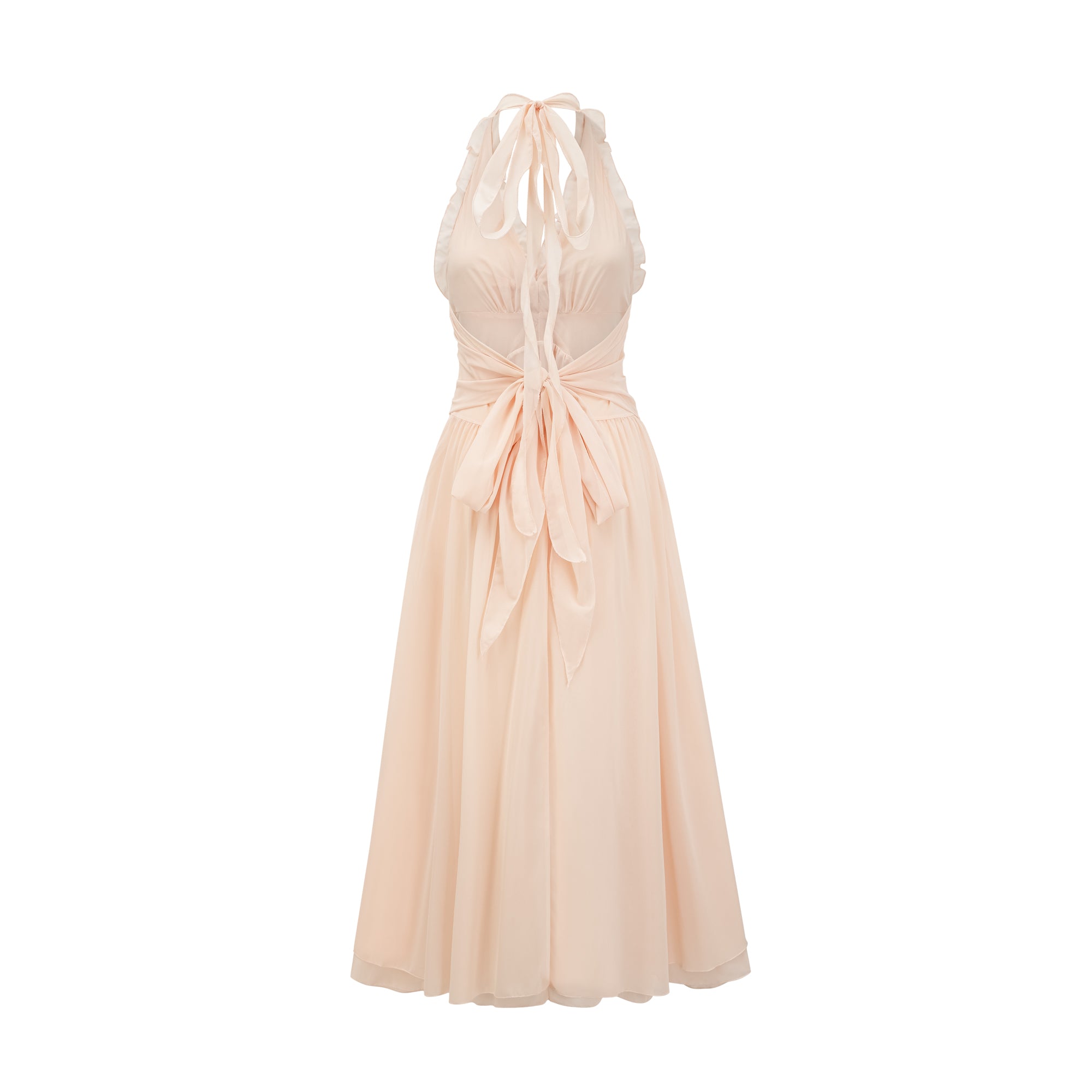 Élodie Ruffled Faux-Flower Maxi Dress