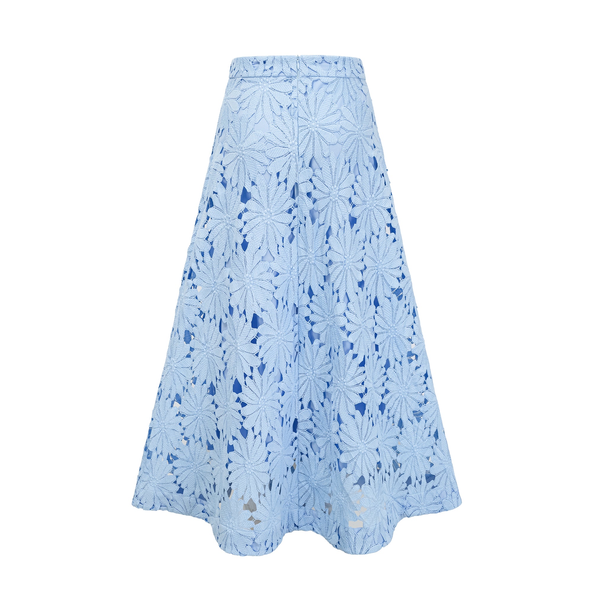 Audrey Blue Guipure Lace Top & Skirt Matching Set
