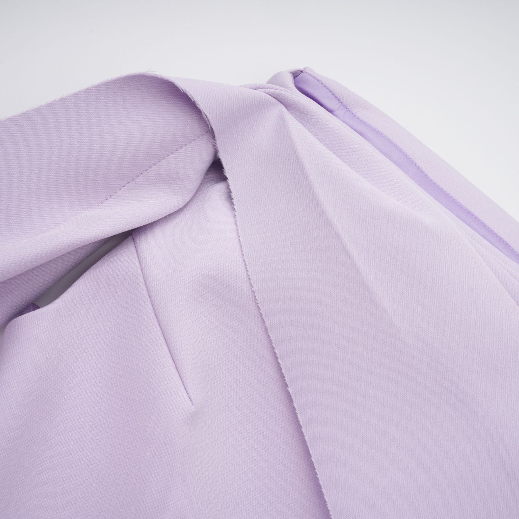 Annabelle Purple Cape-Design Ribbon Maxi Dress