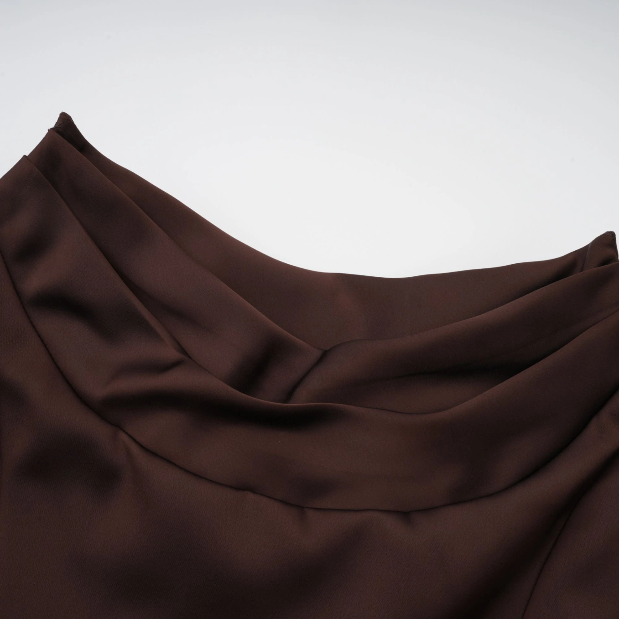 Strapless Ruched Satin Maxi Dress