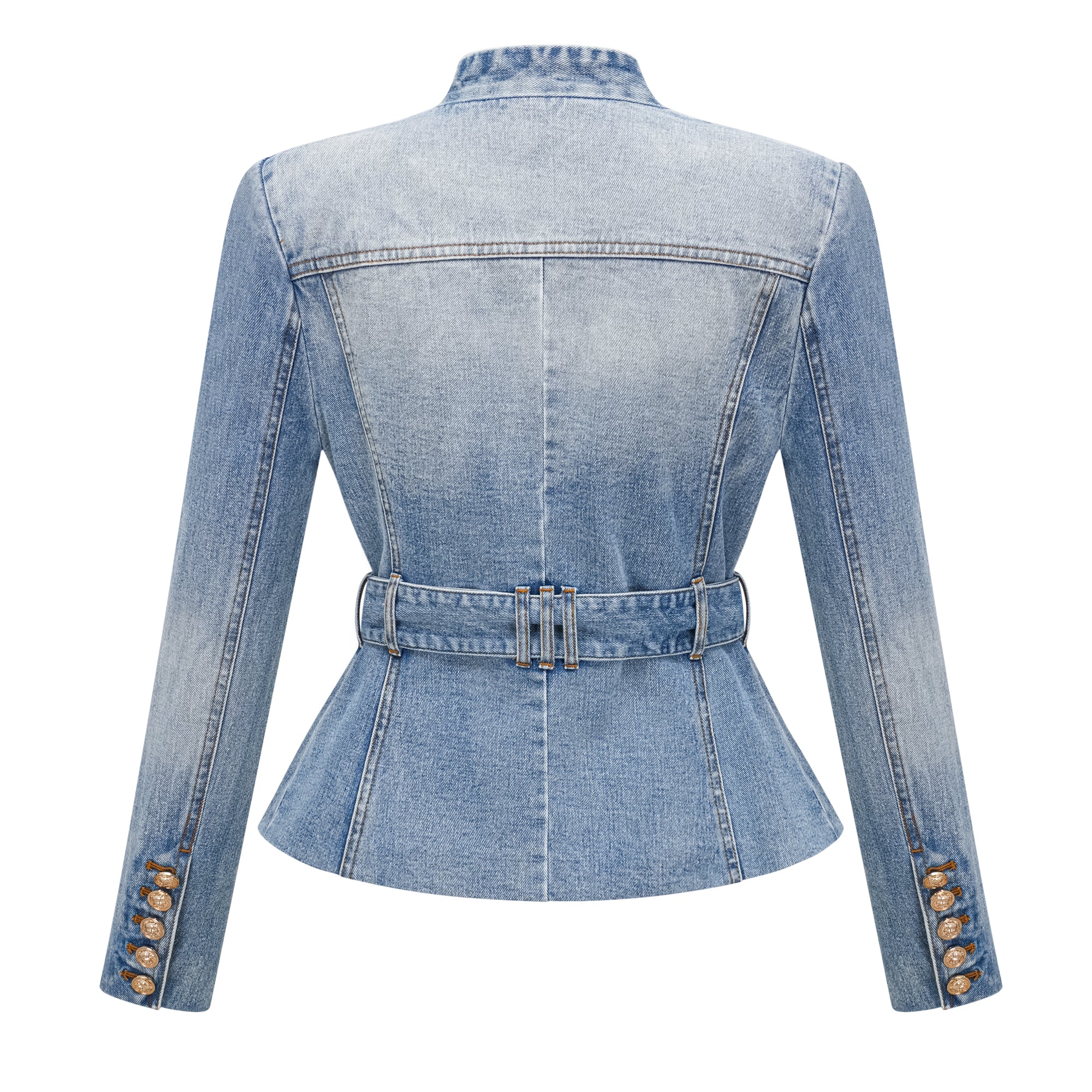 Edda Light Blue Belted Denim Jacket
