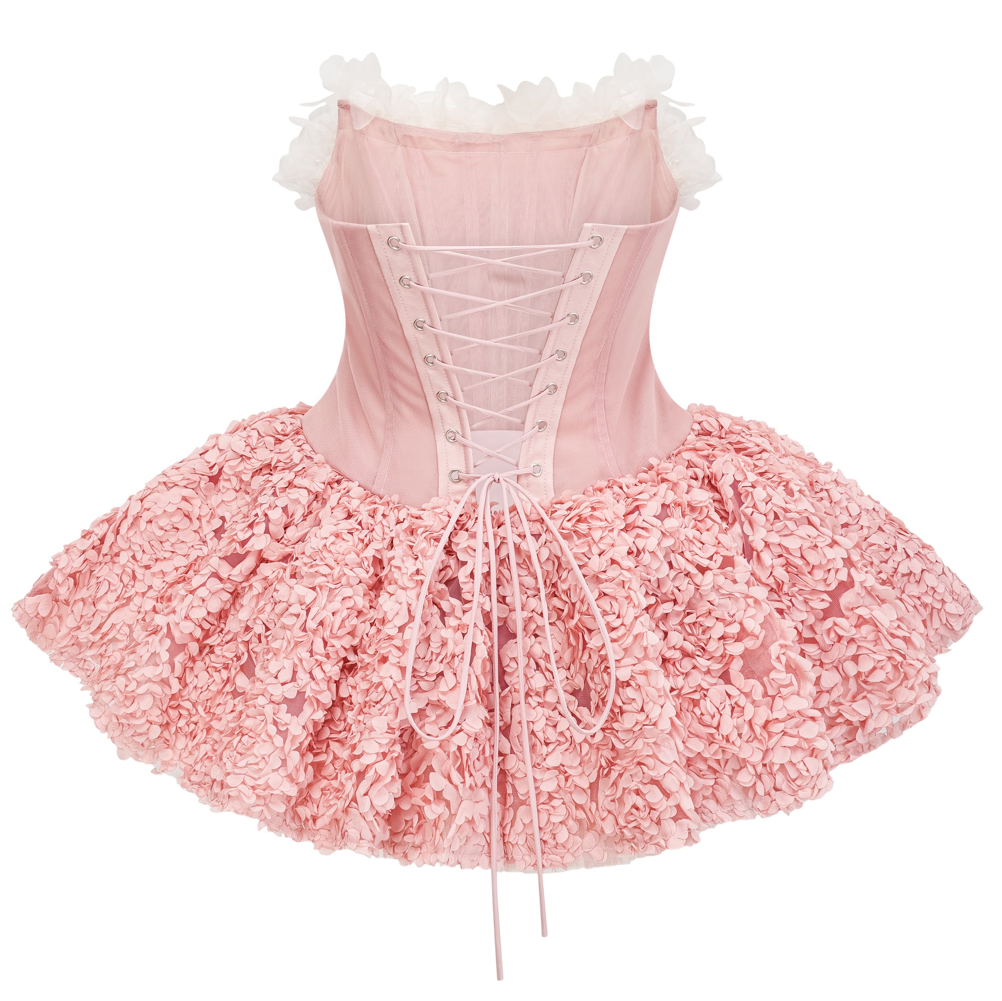 Rachel Pink 3D Petal Tulle Mini Dress