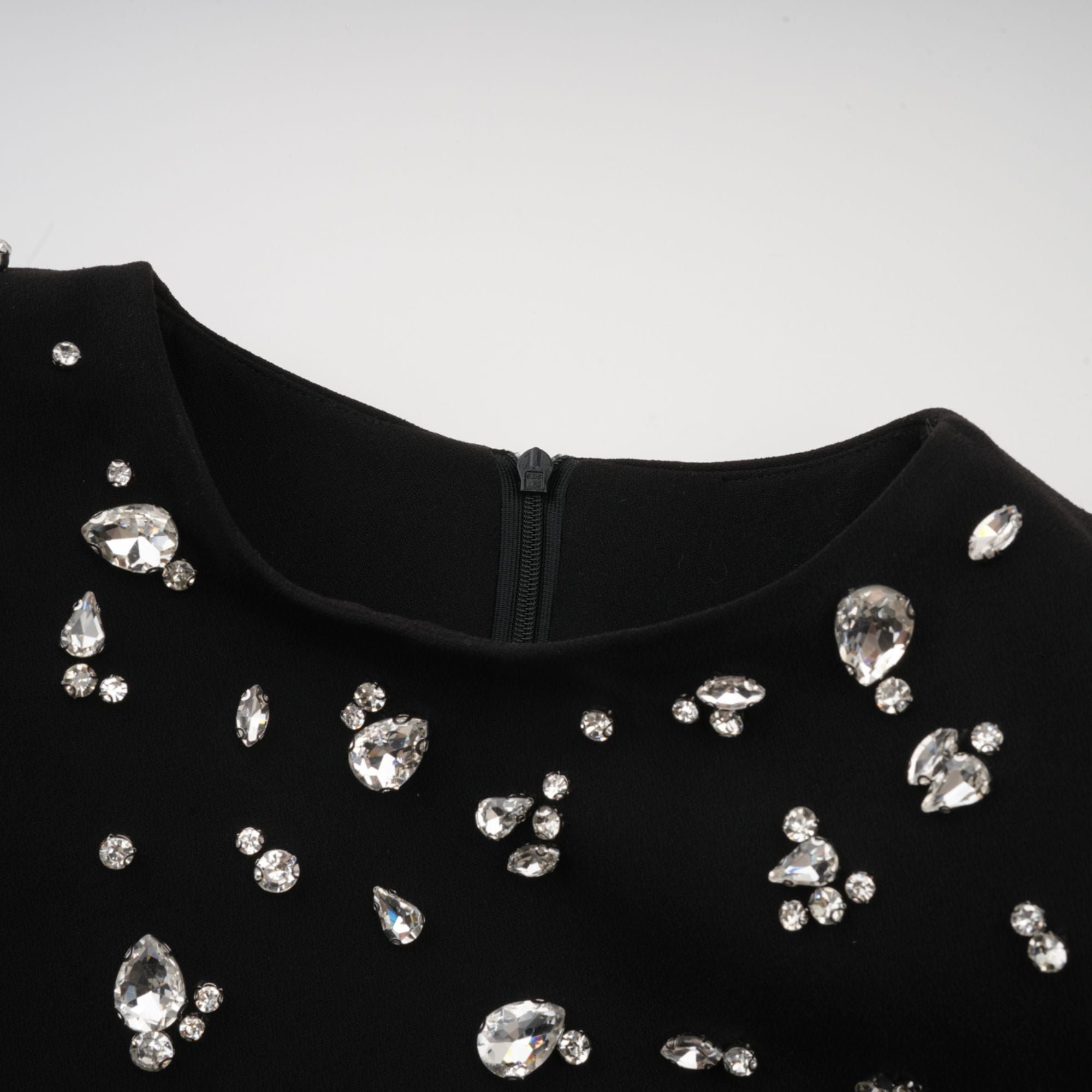 Imelda Black Crystal-Embellished Maxi Dress
