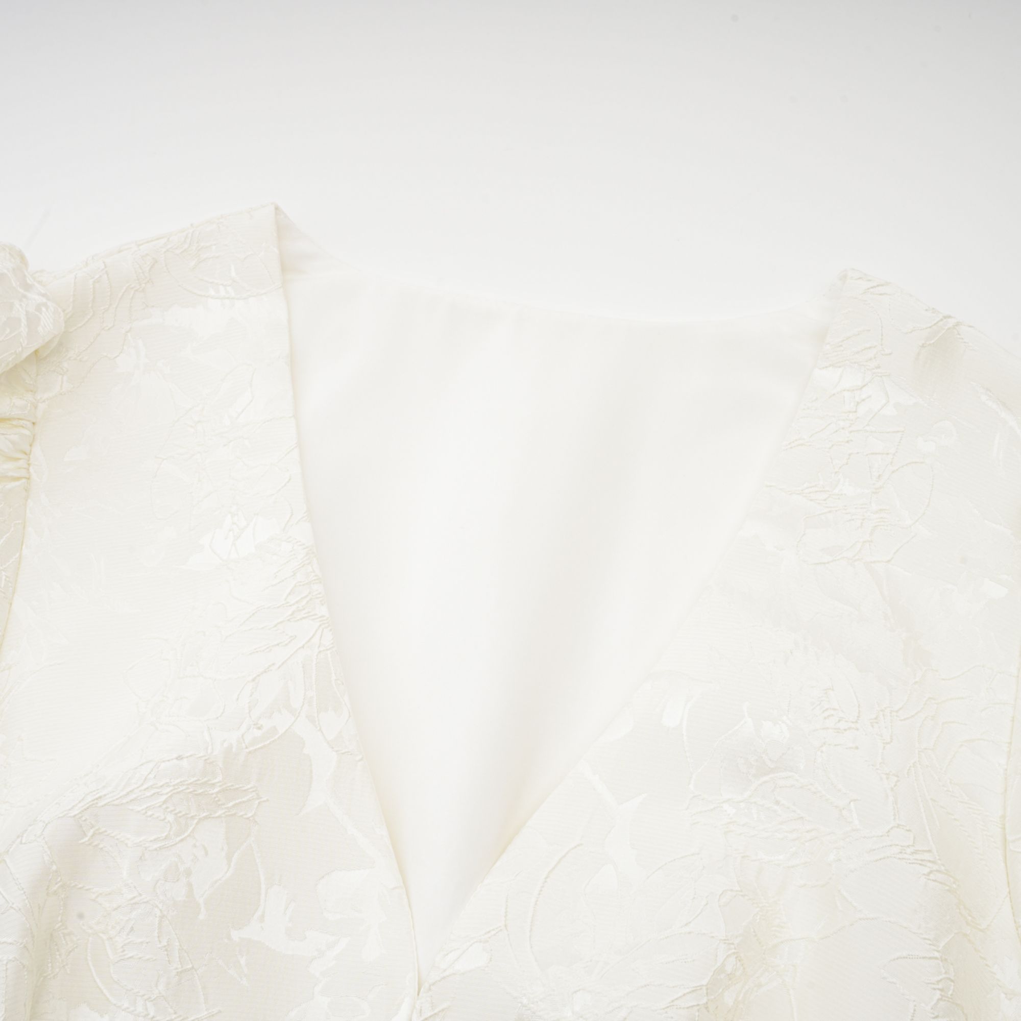 Colette White Jacquard Tiered Mini Dress