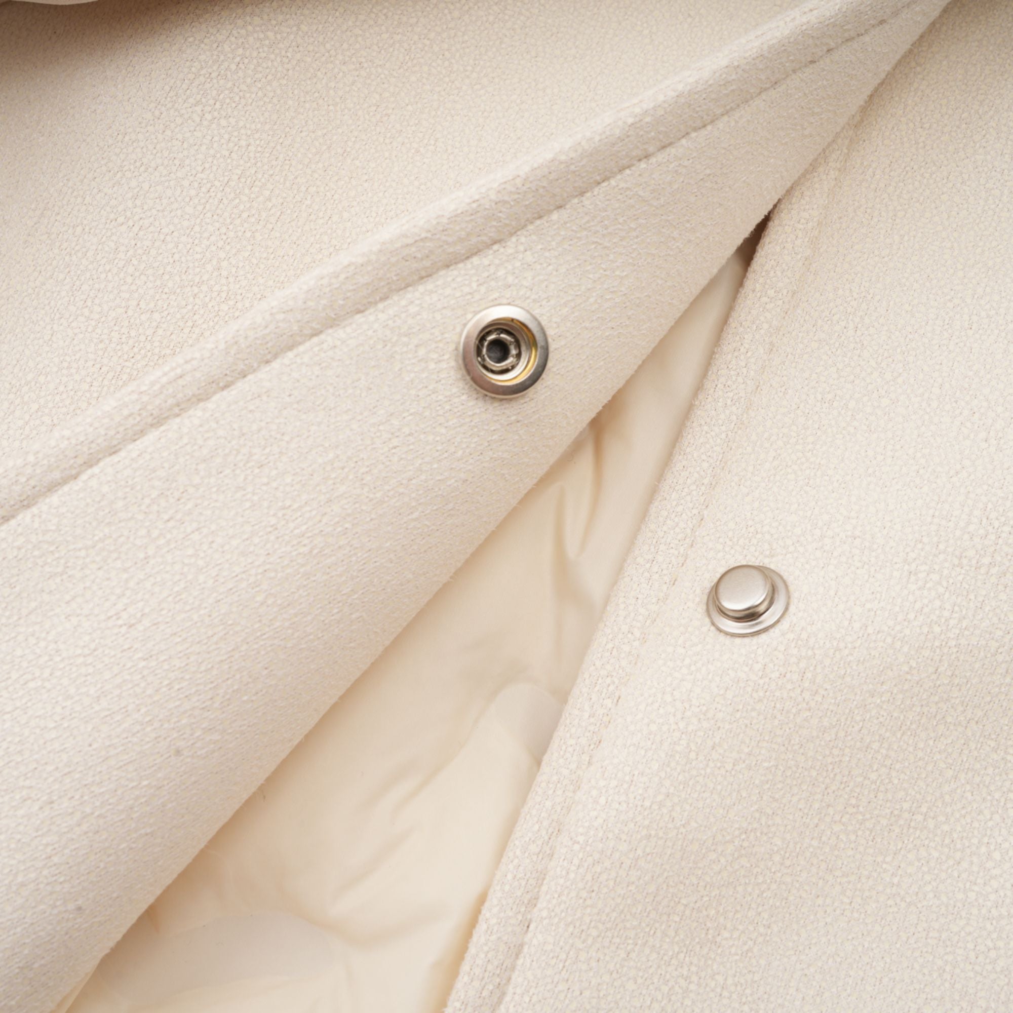 Cécile White Suede Fur Padded Short Coat