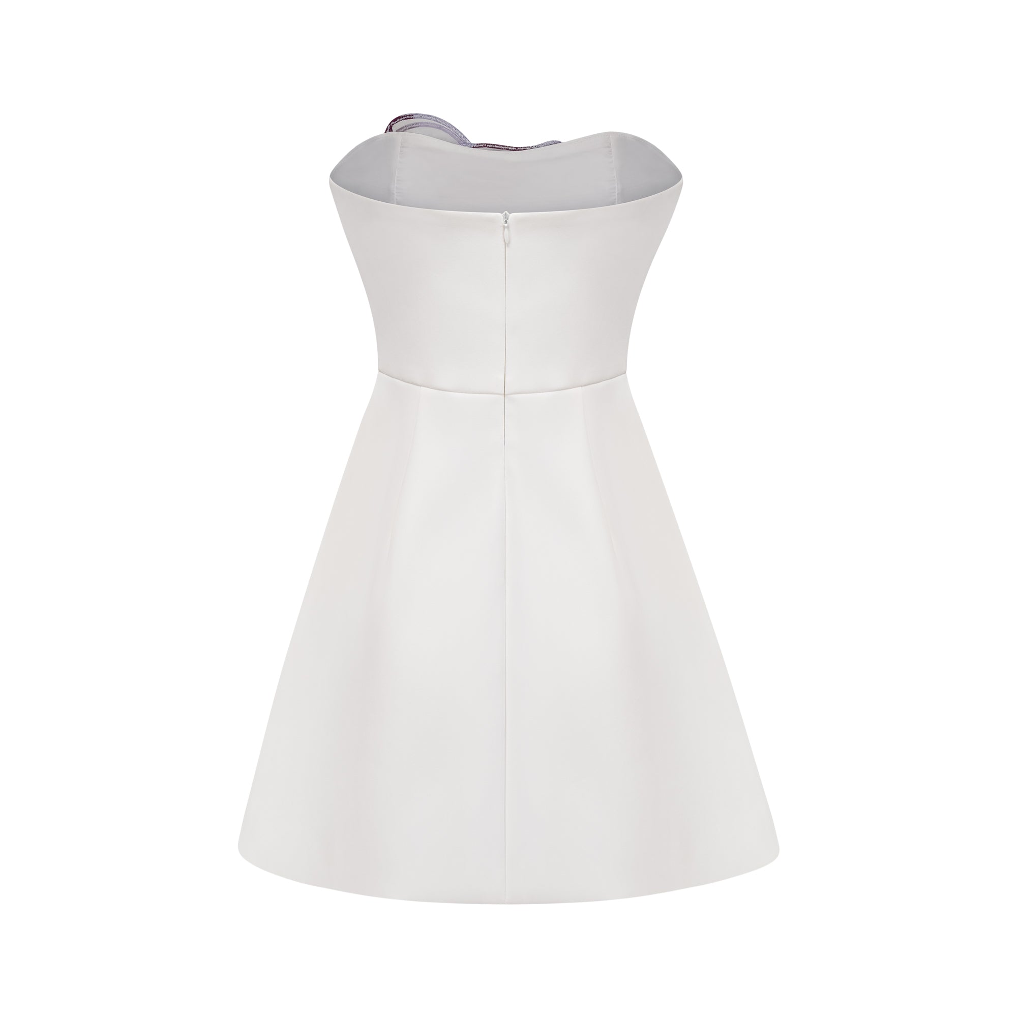 Irène White Off-Shoulder Sequin Floral Embroidered Mini Dress