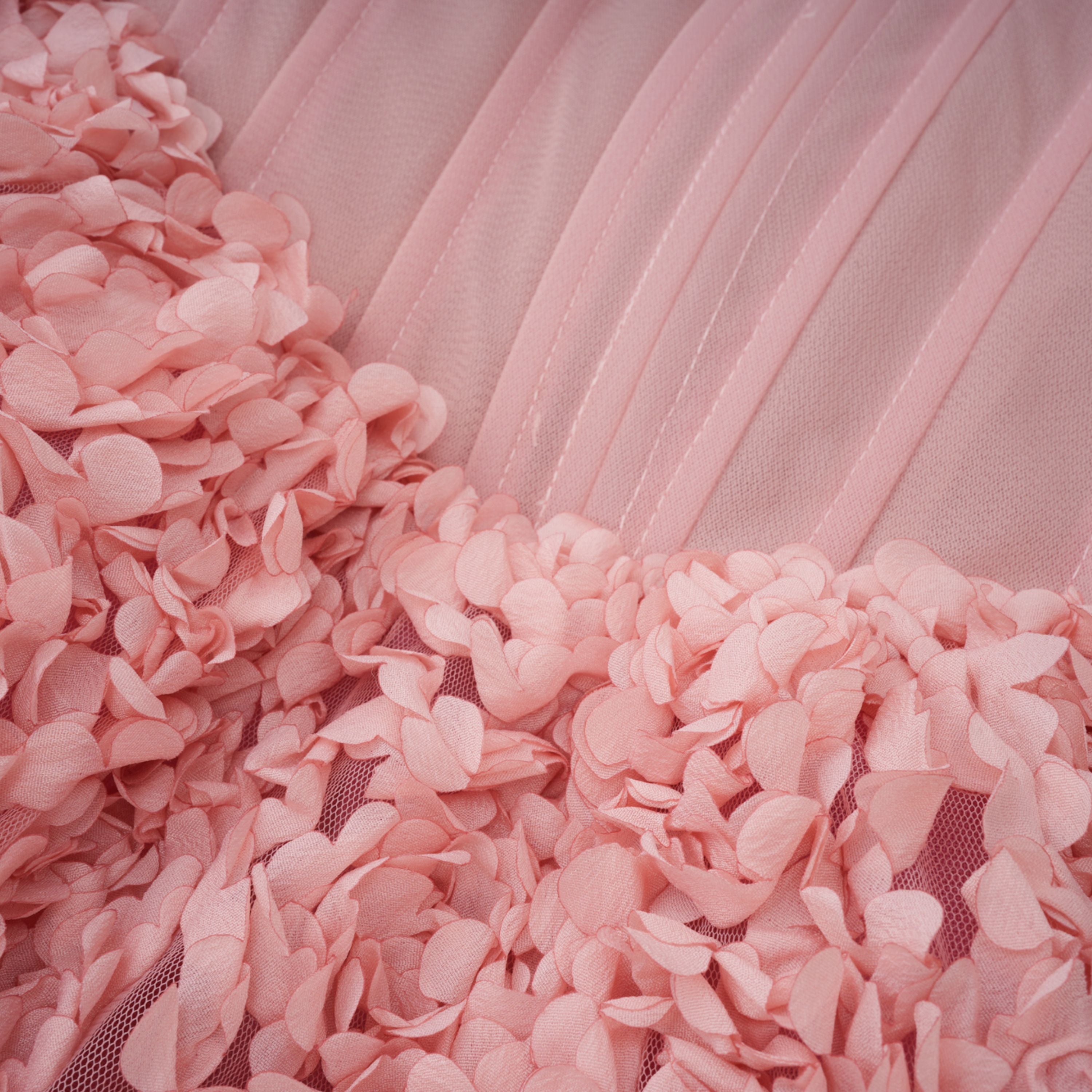 Rachel Pink 3D Petal Tulle Mini Dress