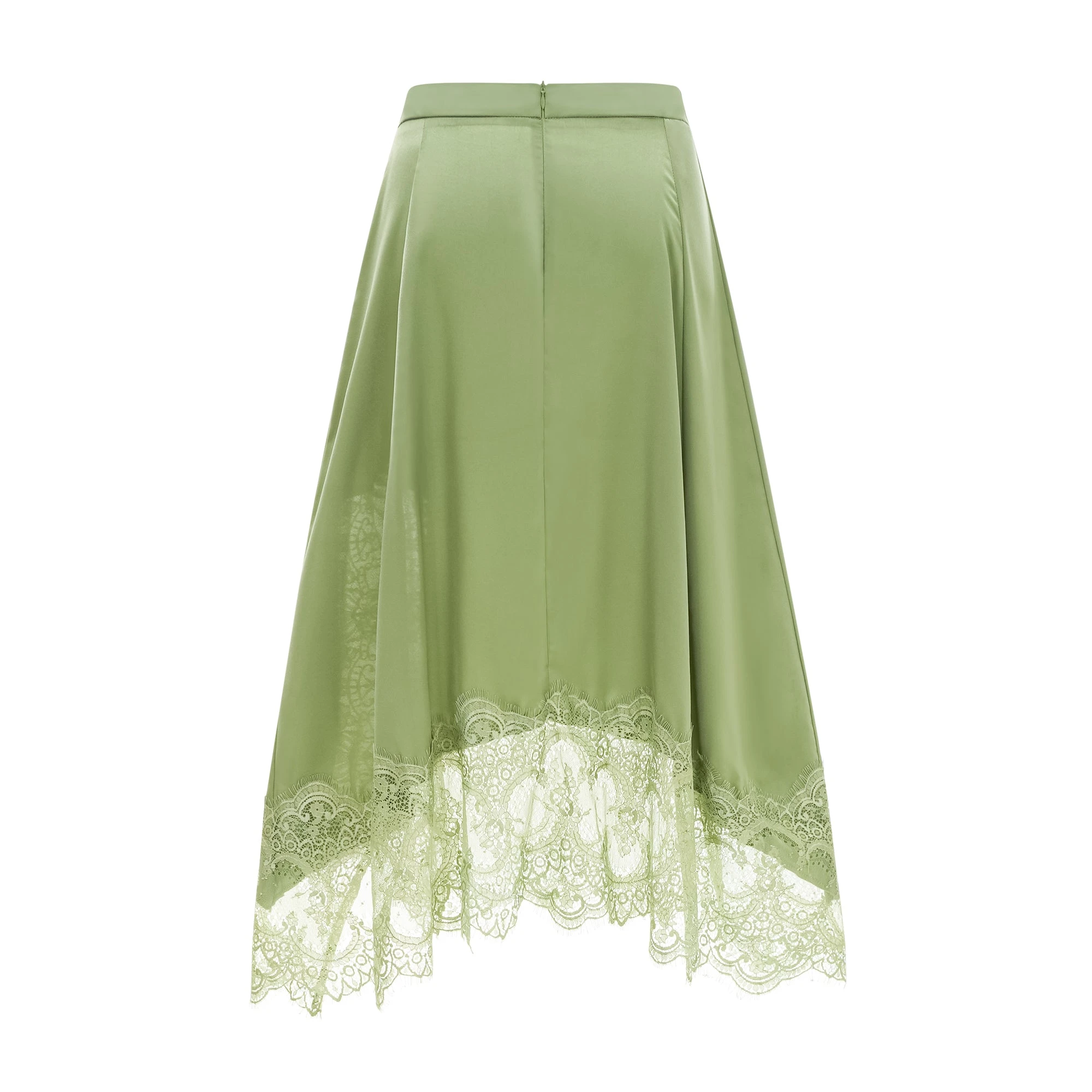 Lace Top & Lace Hankerchief Skirt in Sage