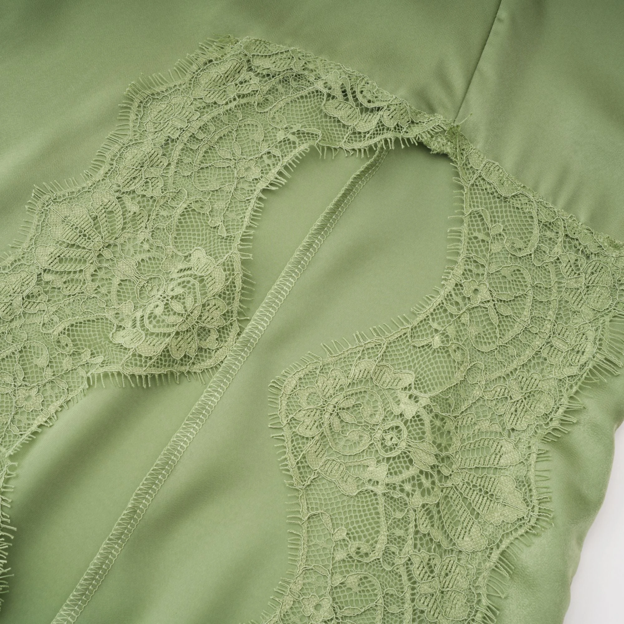 Lace Top & Lace Hankerchief Skirt in Sage