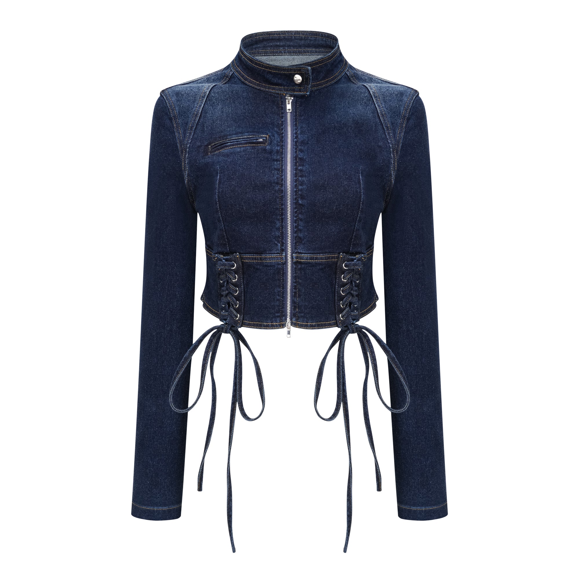 Kiona Indigo Blue Denim Lace-Up Co-ord Set