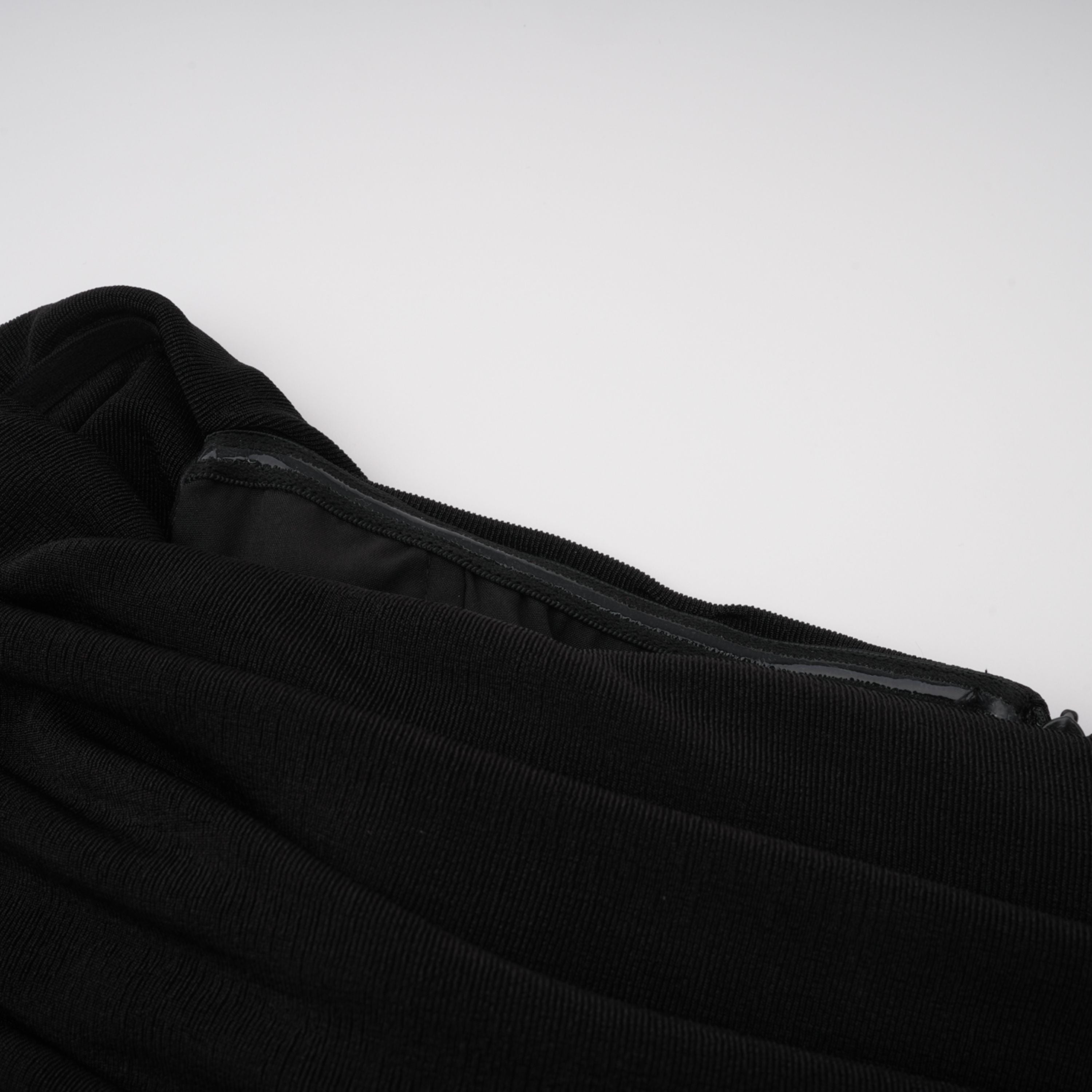 Black Off Shoulder Polished Midi Dress