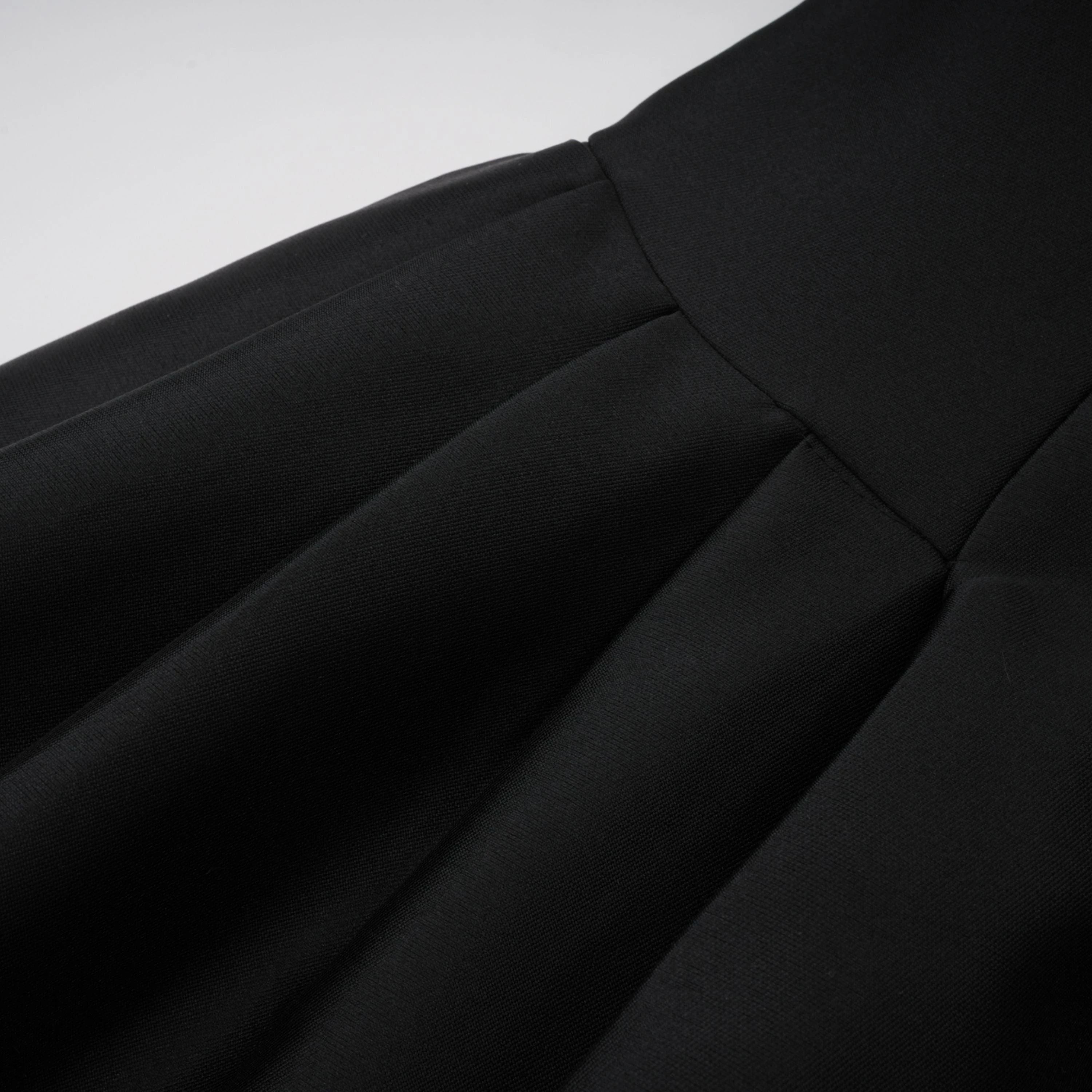 Black Off Shoulder Polished Midi Dress