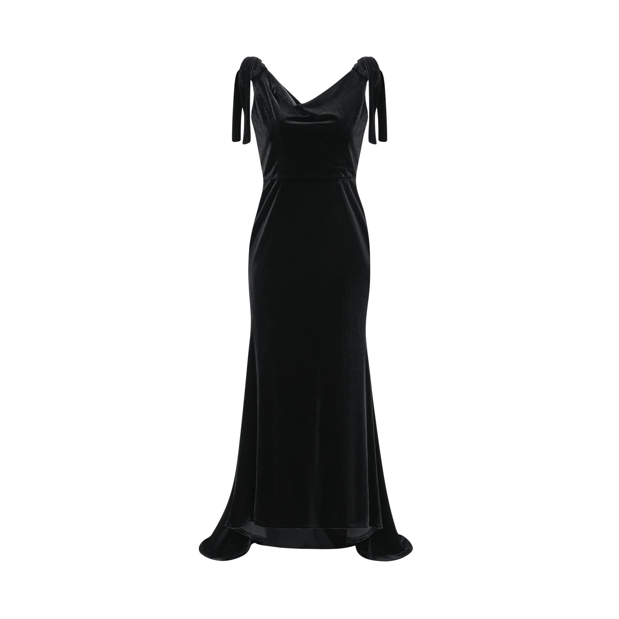 Audrey Embellished Velvet Open-Back Maxi Dress