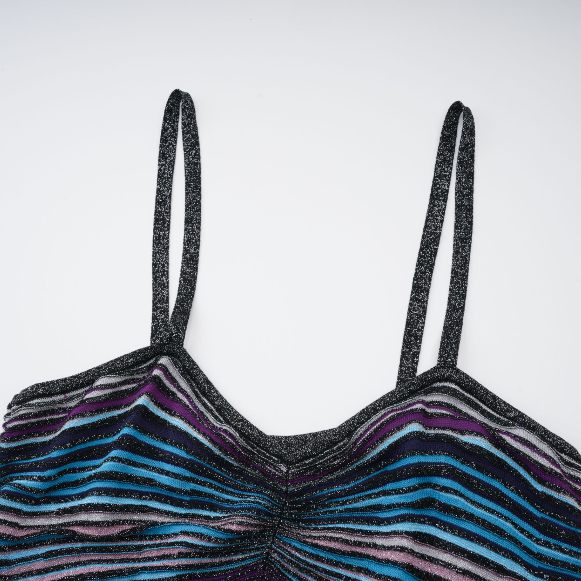 Bruyère Purple Sequin Striped Knit Maxi Dress