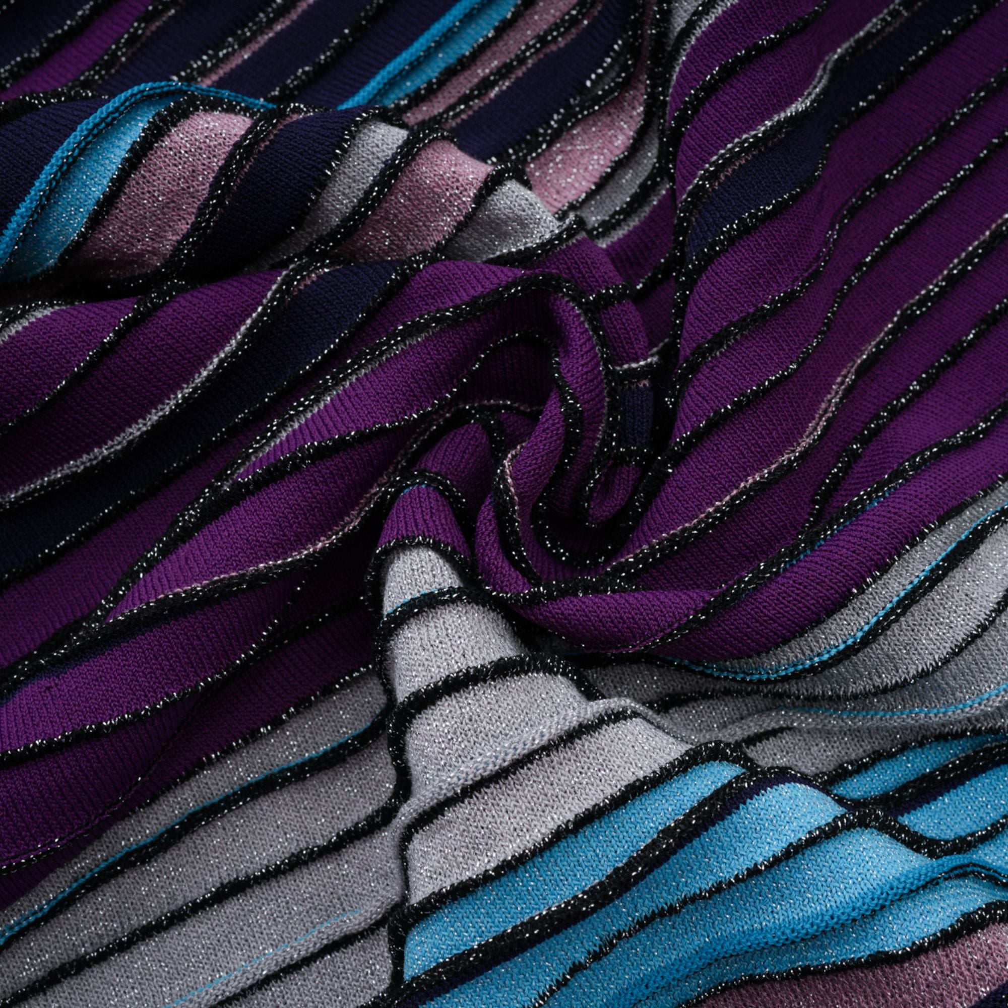 Bruyère Purple Sequin Striped Knit Maxi Dress