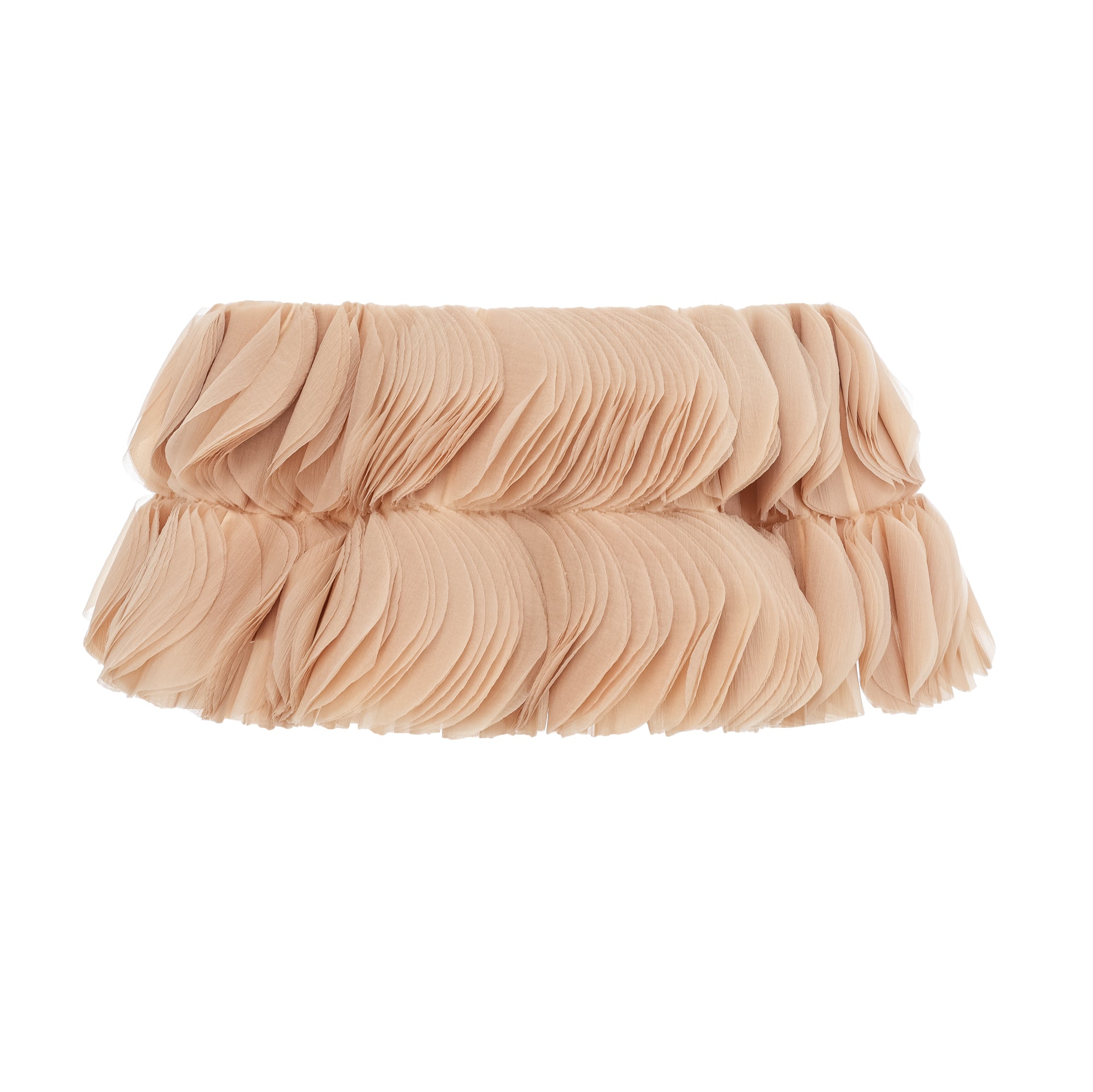Elise Neutrals Off-Shoulder Shirred Cropped Top