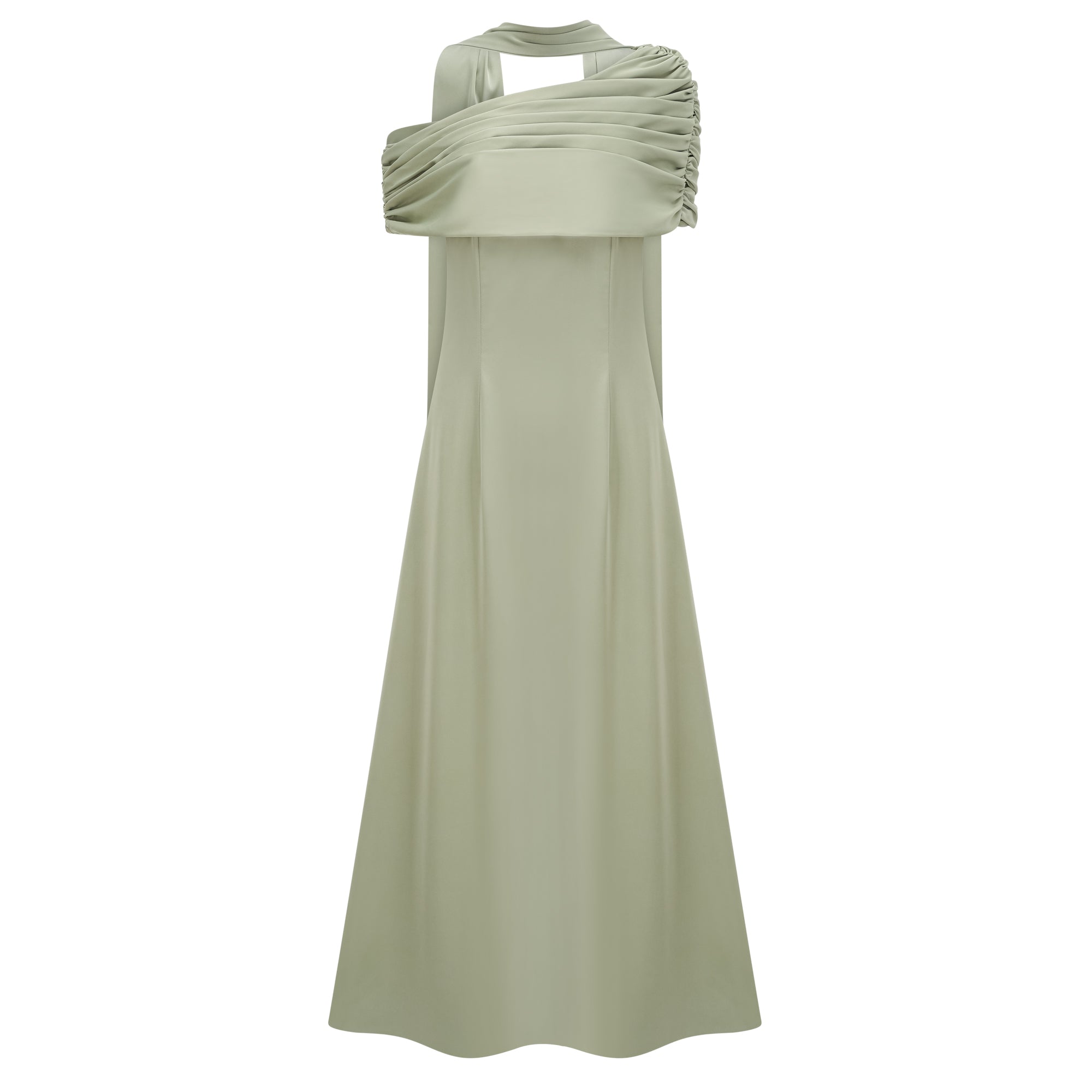 Benedetta Green One Shoulder Satin Maxi Dress – Miss Rosier