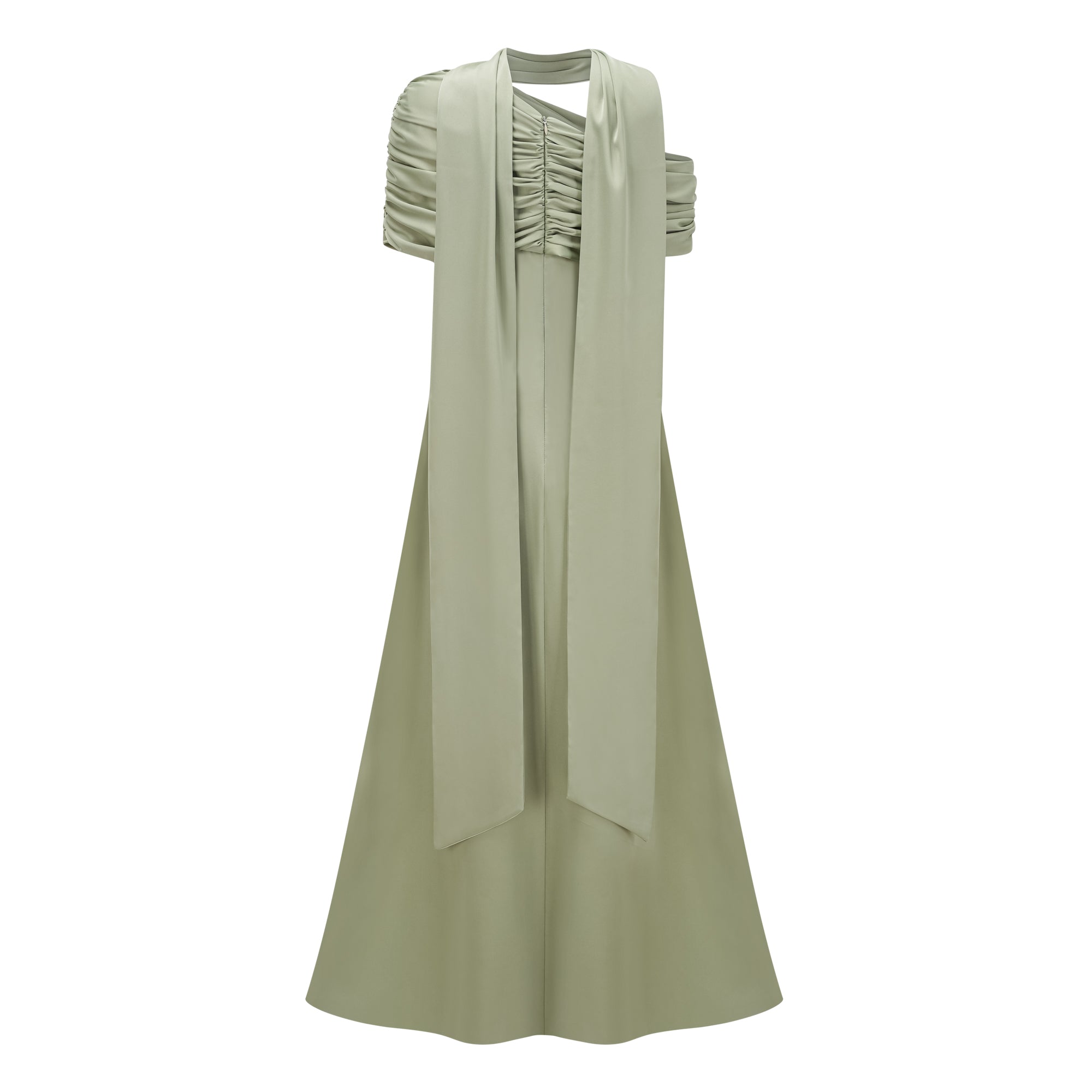 Benedetta Green One Shoulder Satin Maxi Dress – Miss Rosier
