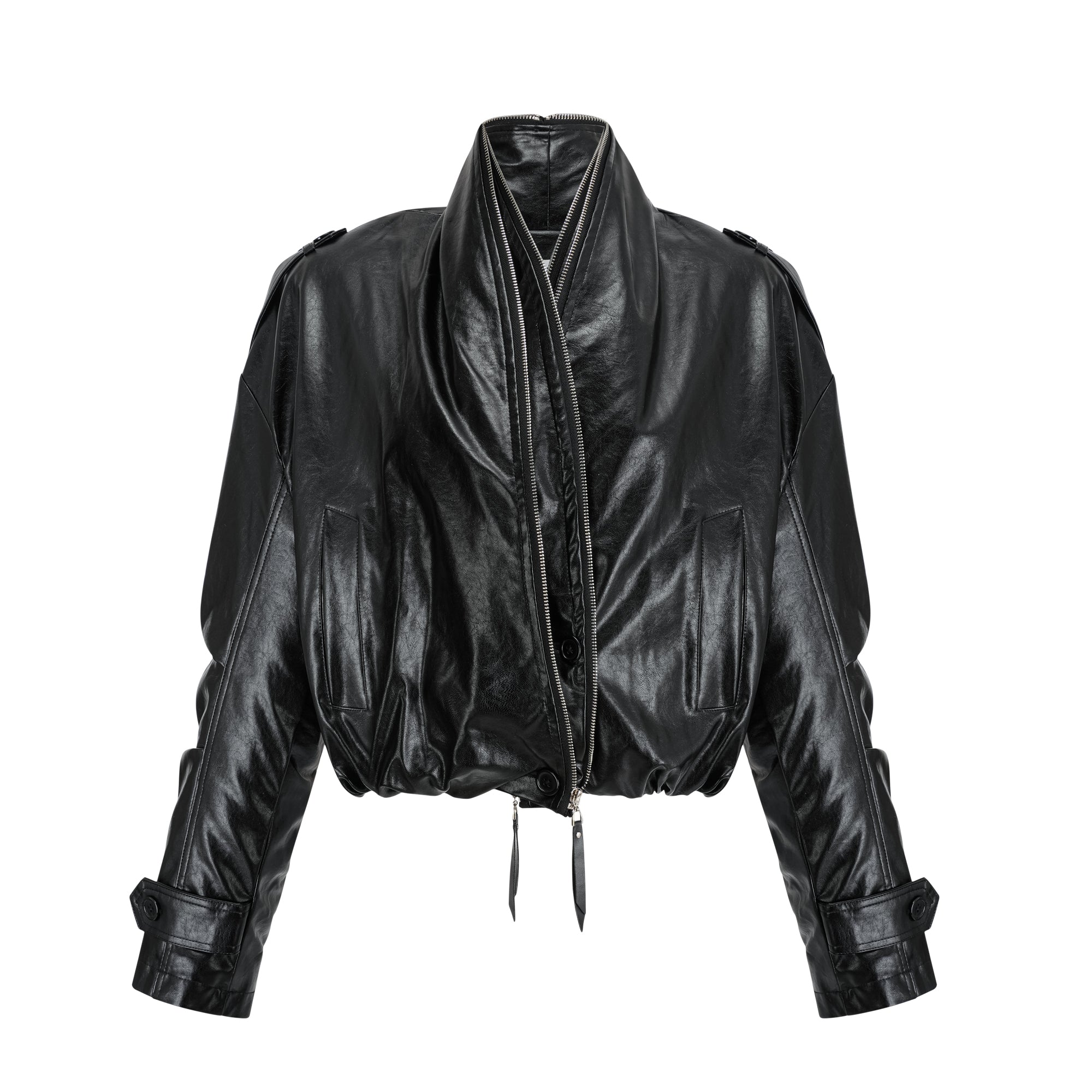 Virginie Quilted Cropped Leather Jacket