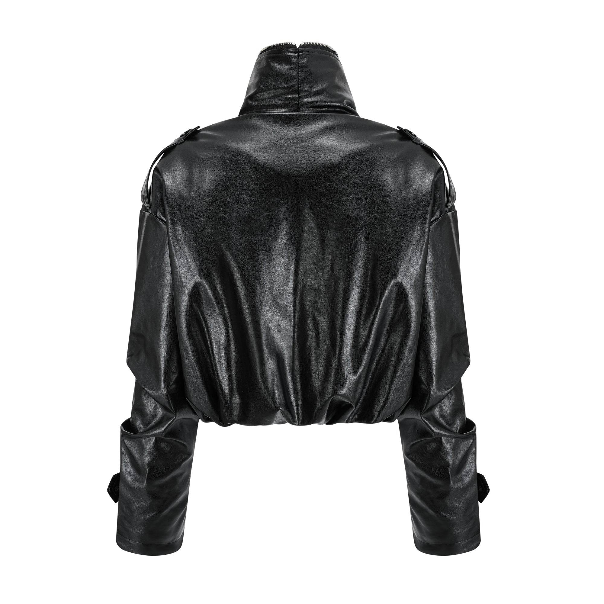 Virginie Quilted Cropped Leather Jacket