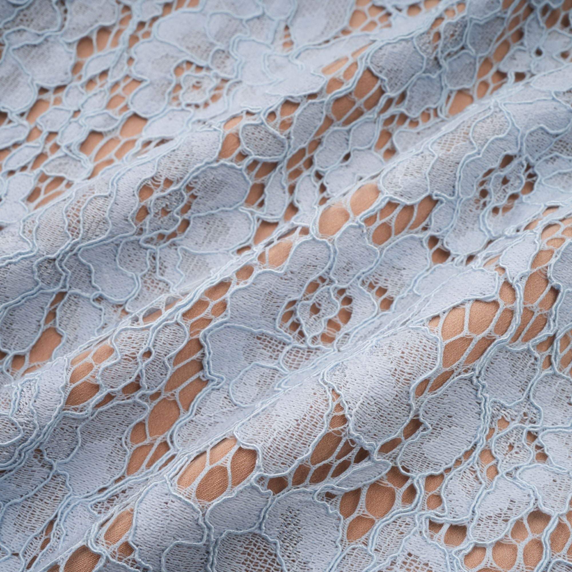 Audrey Blue Floral-Lace Boned Midi Dress