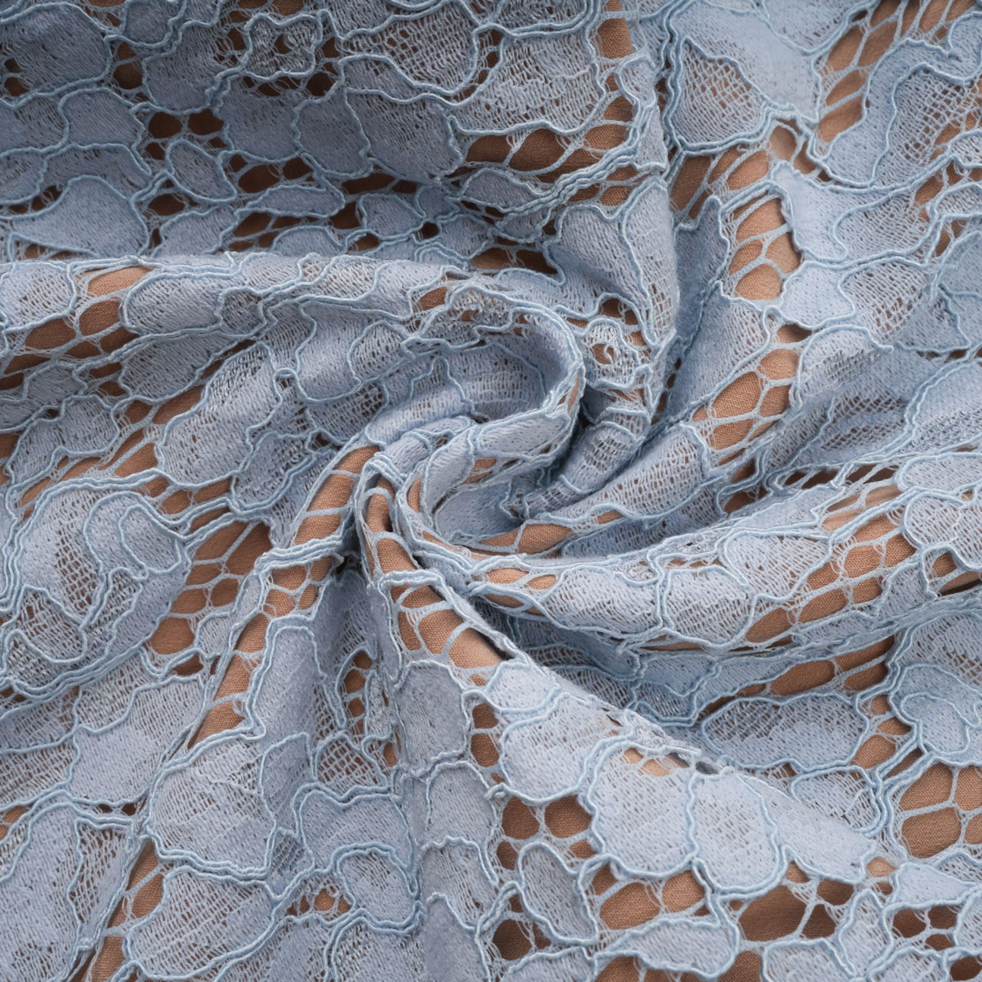 Audrey Blue Floral-Lace Boned Midi Dress