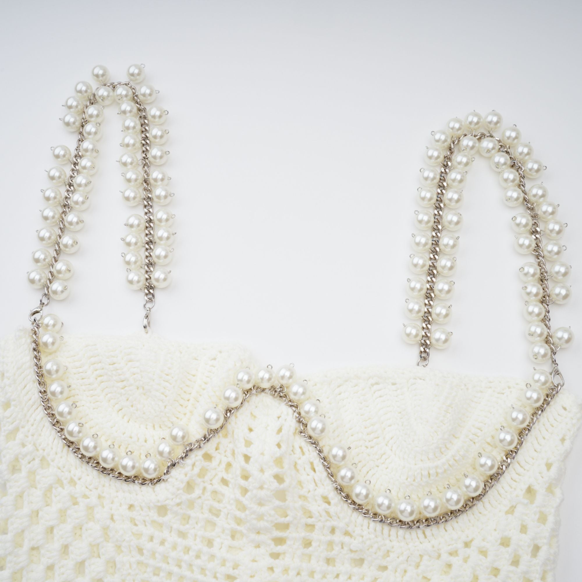 Prunelle Crochet Knit Two-Piece Top and Skirt Set