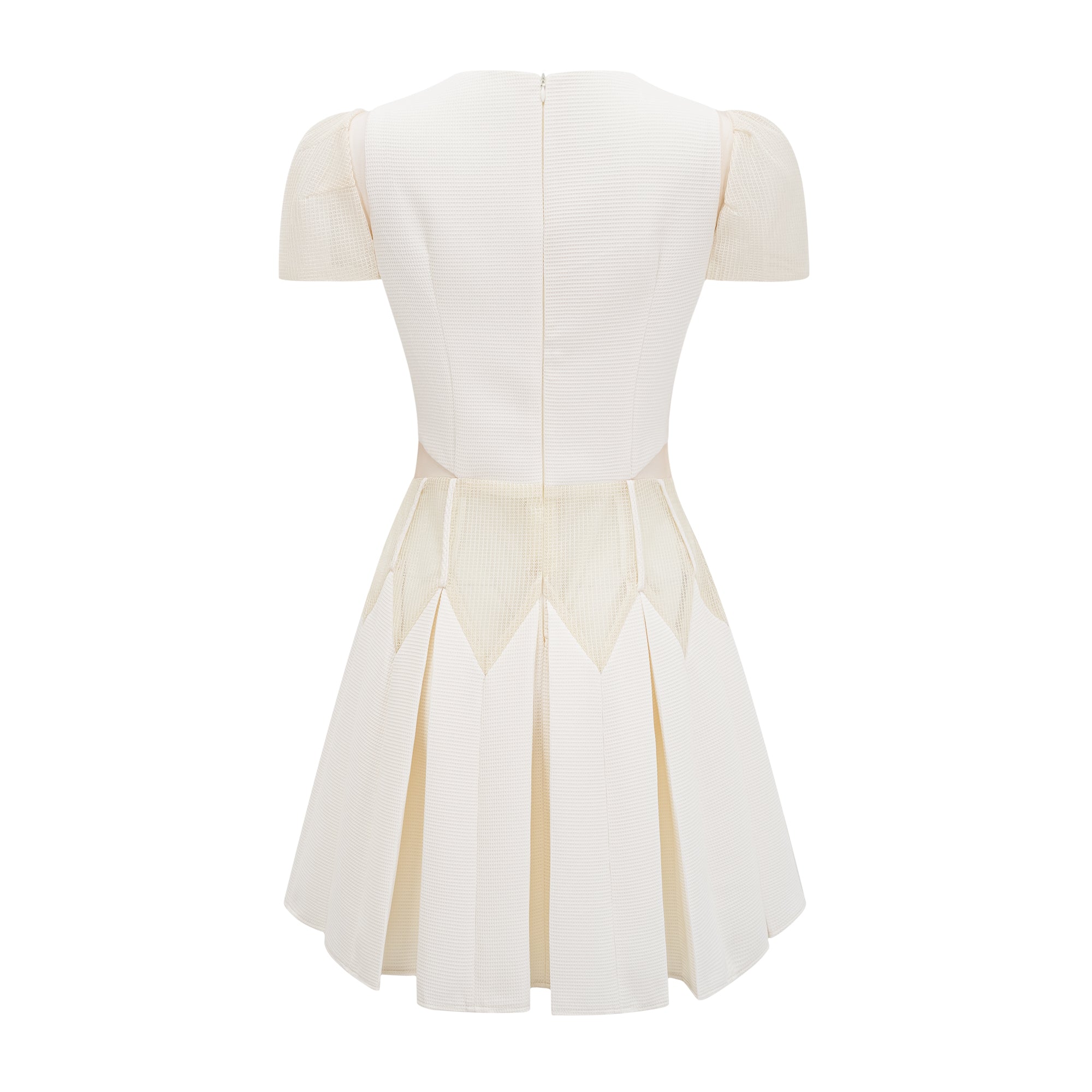 Maelle White Flower-Embroidered Mini Dress