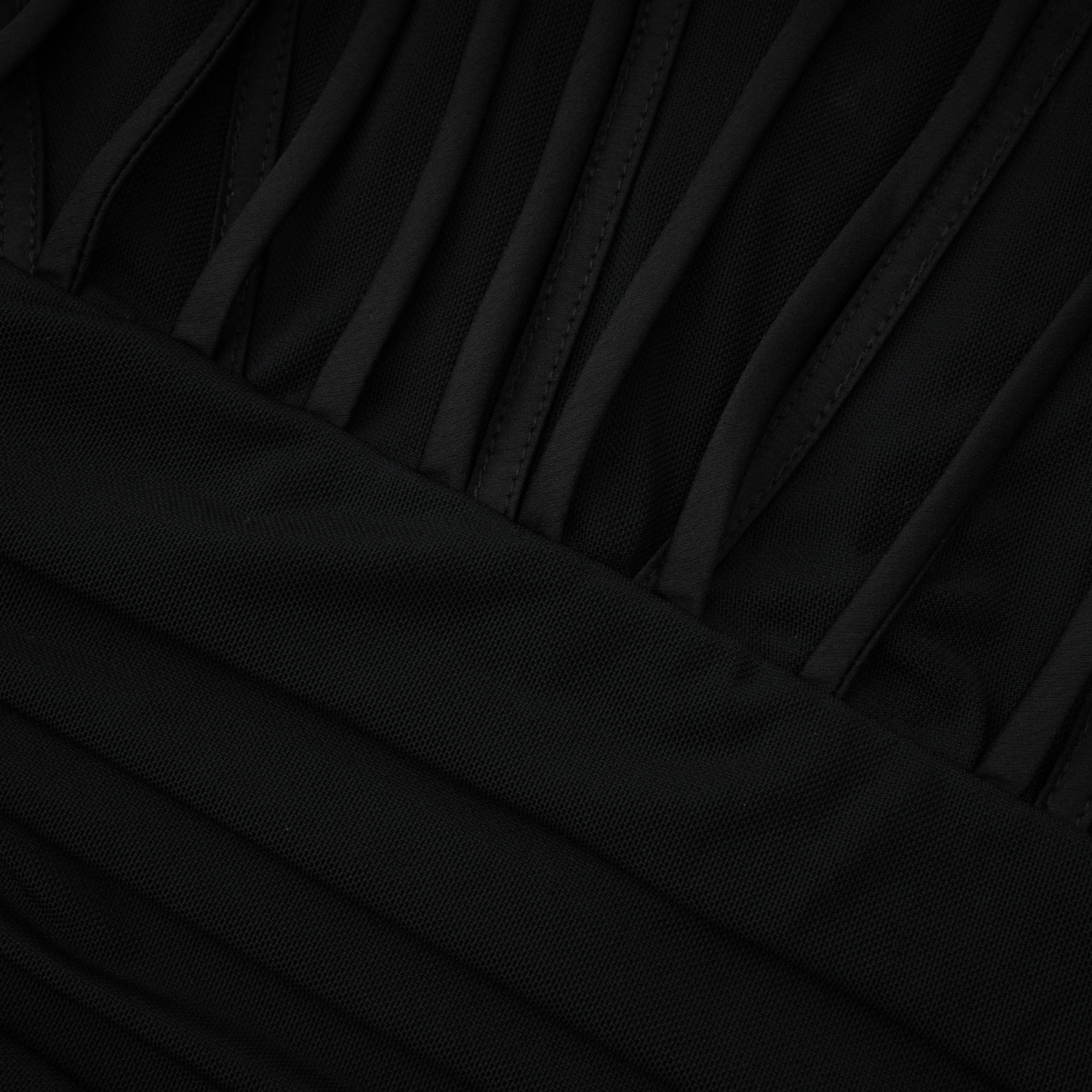 Ivona Black Halterneck Ribbon Design Mini Dress