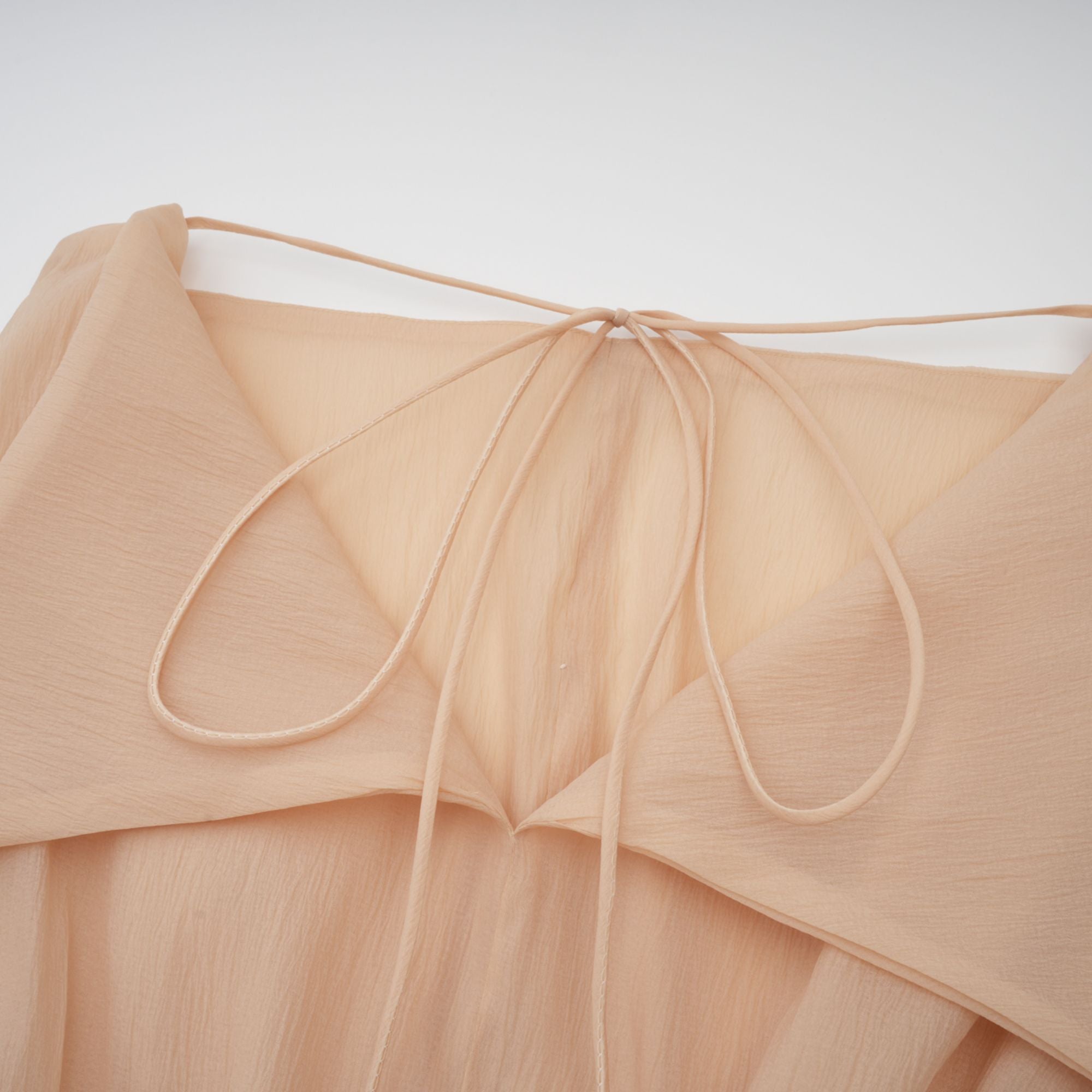 Amélie Floral-Appliqué Flounced Mini Dress in Neutrals