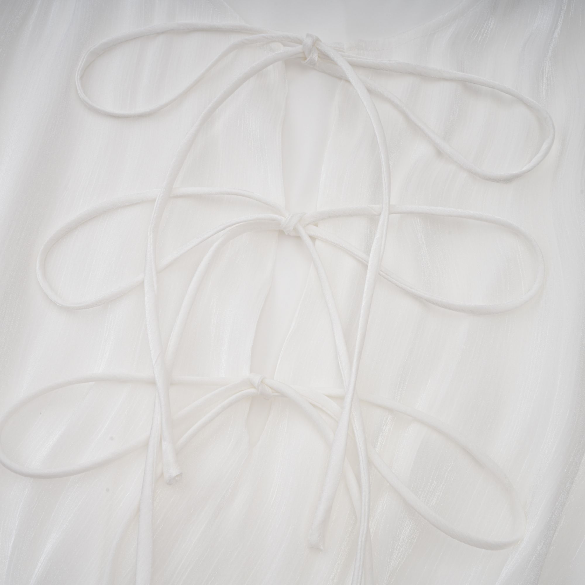 Mahault White Pleated Glitter-Effect Mini Dress
