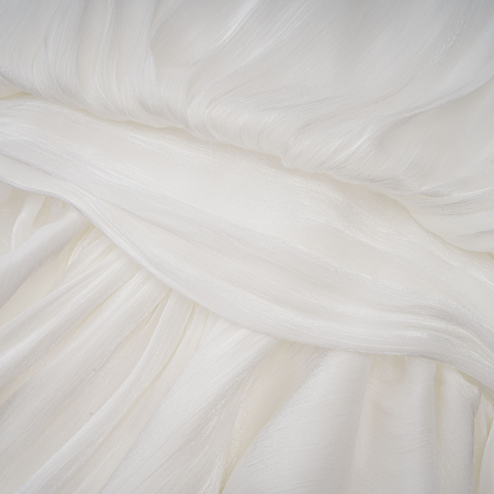 Mahault White Pleated Glitter-Effect Mini Dress