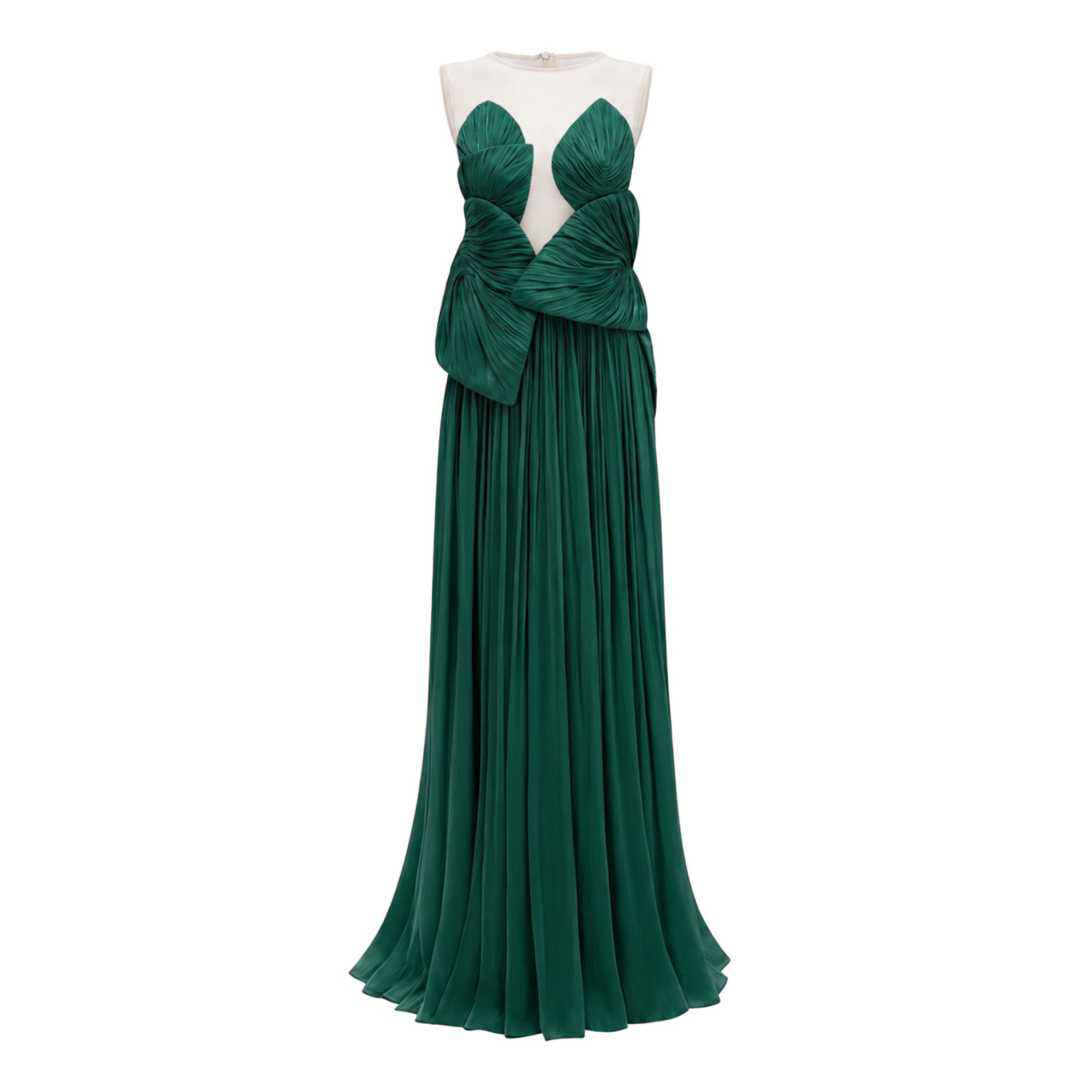 Dalila Green Backless Asymmetrical Ruched Maxi Dress – Miss Rosier