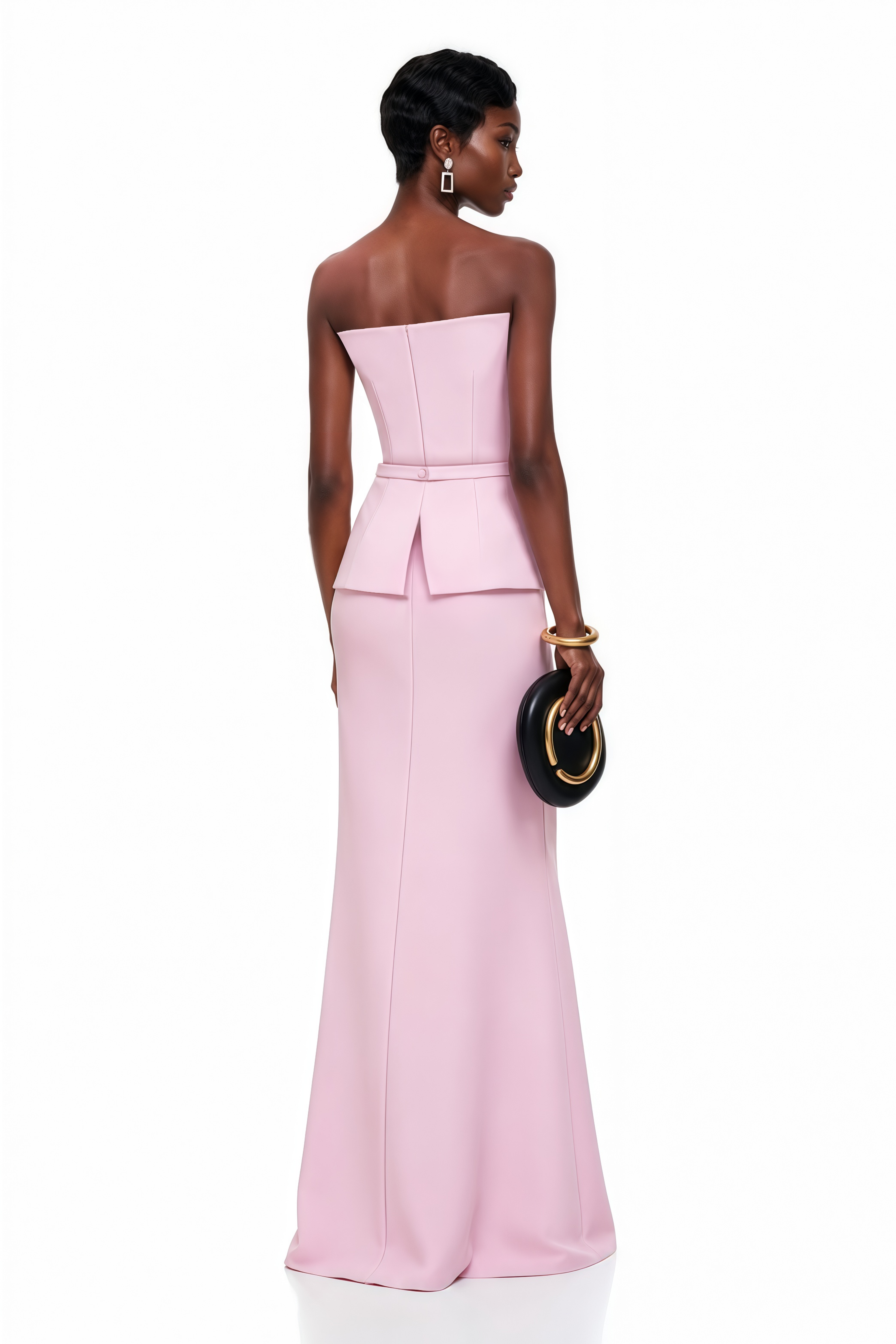 Eunice Pink Asymmetrical Mermaid Maxi Dress