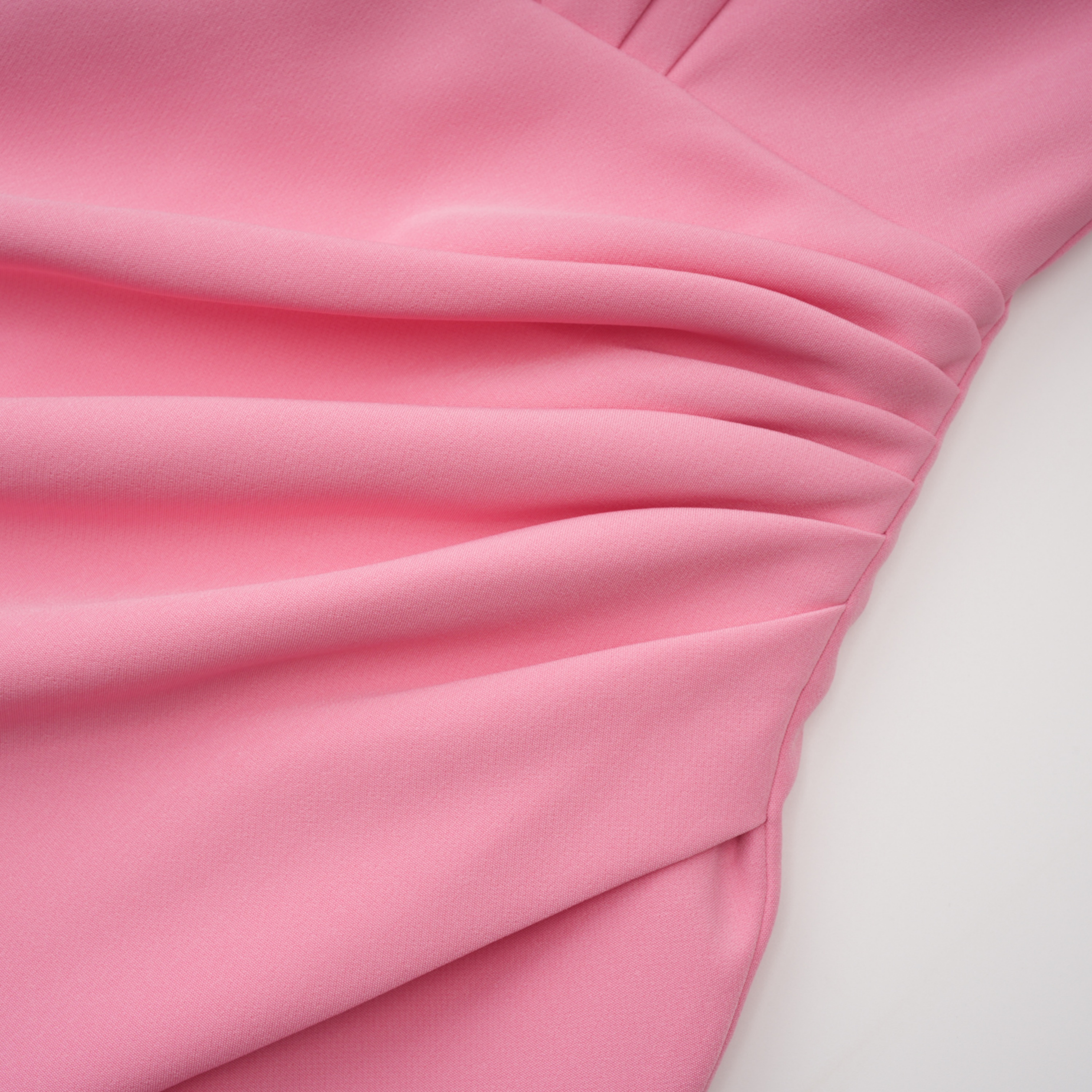 Feriha Pink Ruched Maxi Dress with High Slit