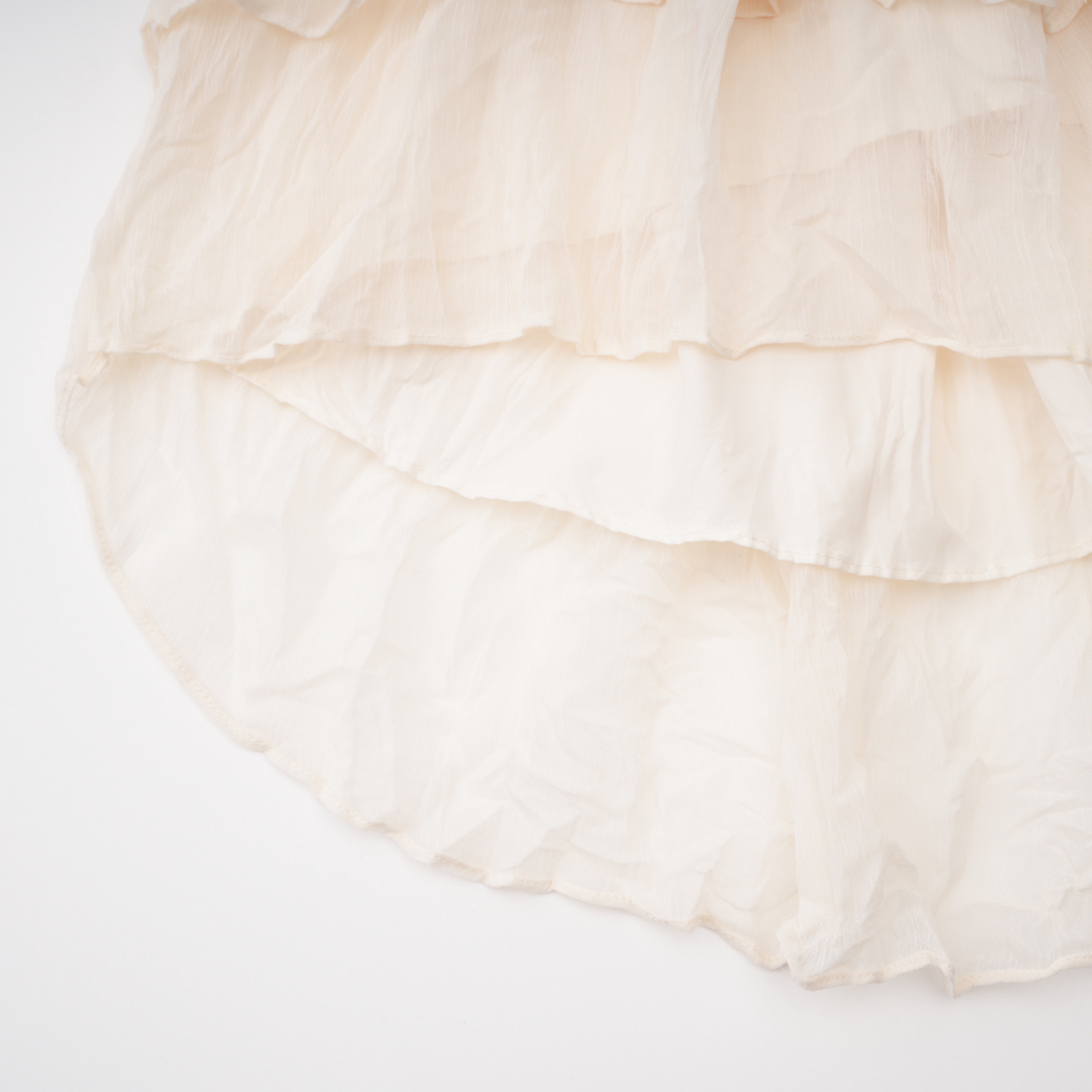 Fernanda Cream Ruched Mini Dress with Lace Trim