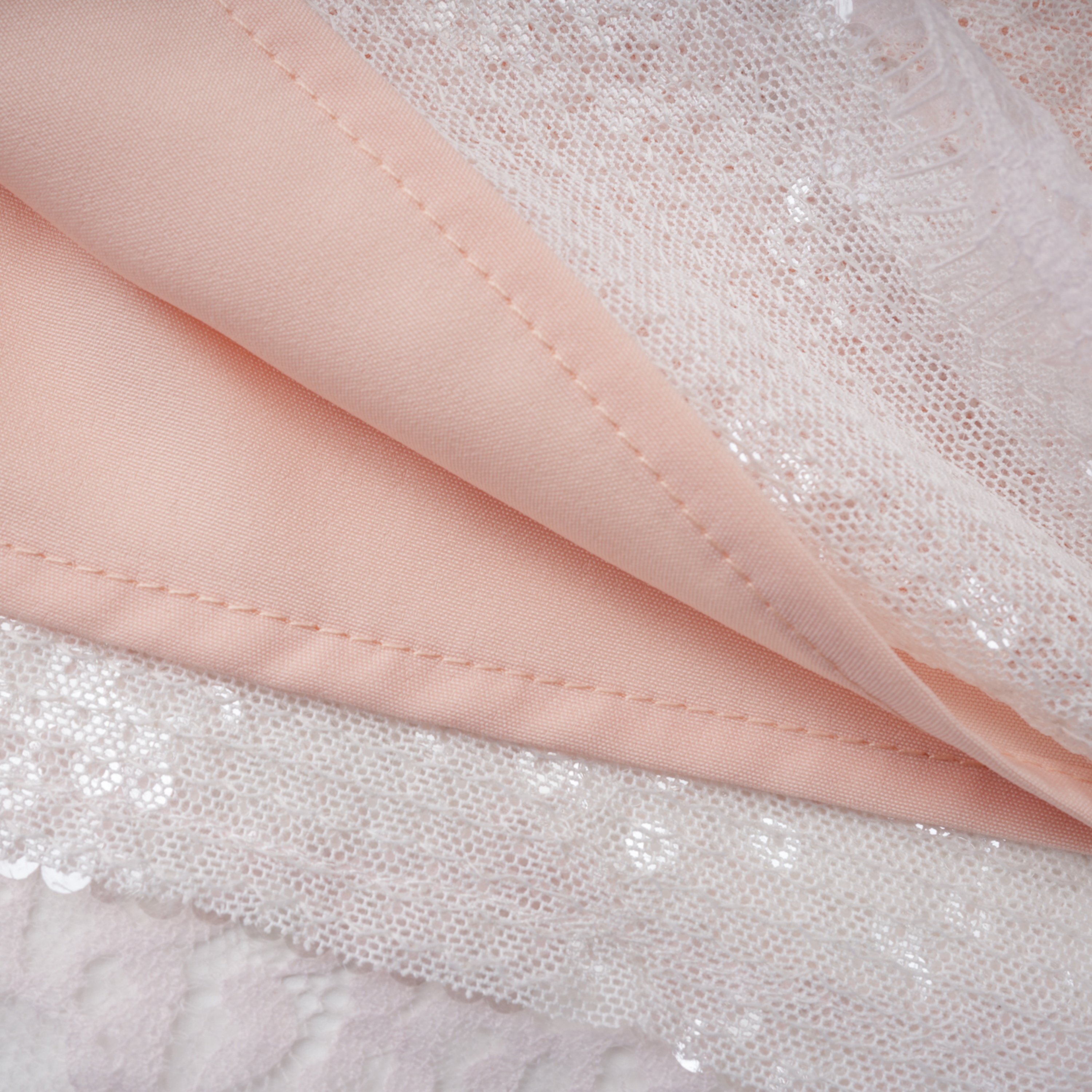 Fiona Neutral Sequin Top & Shorts Set with Lace Trim