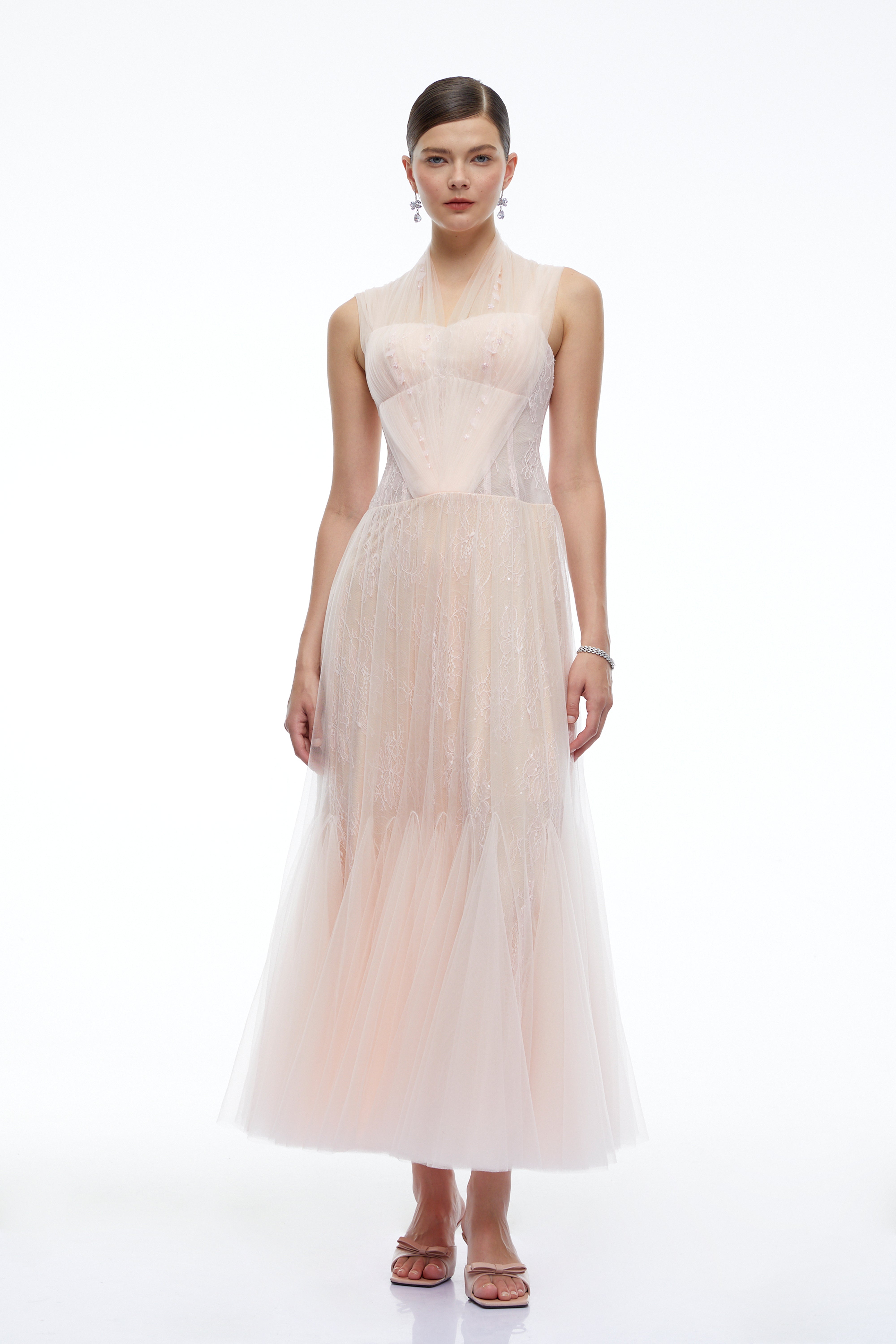 Ginevra Pink Floral Embroidered Maxi Dress
