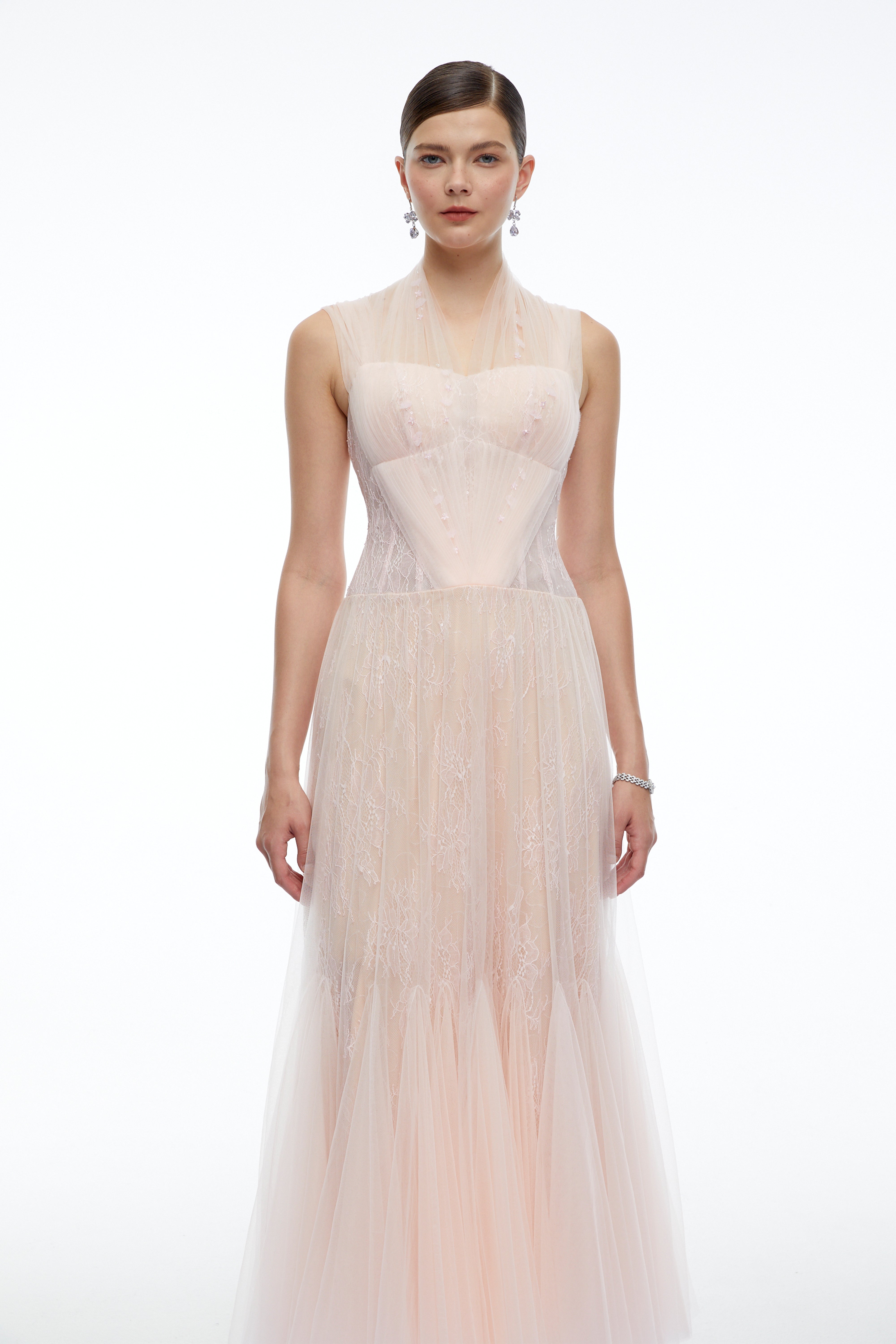 Ginevra Pink Floral Embroidered Maxi Dress