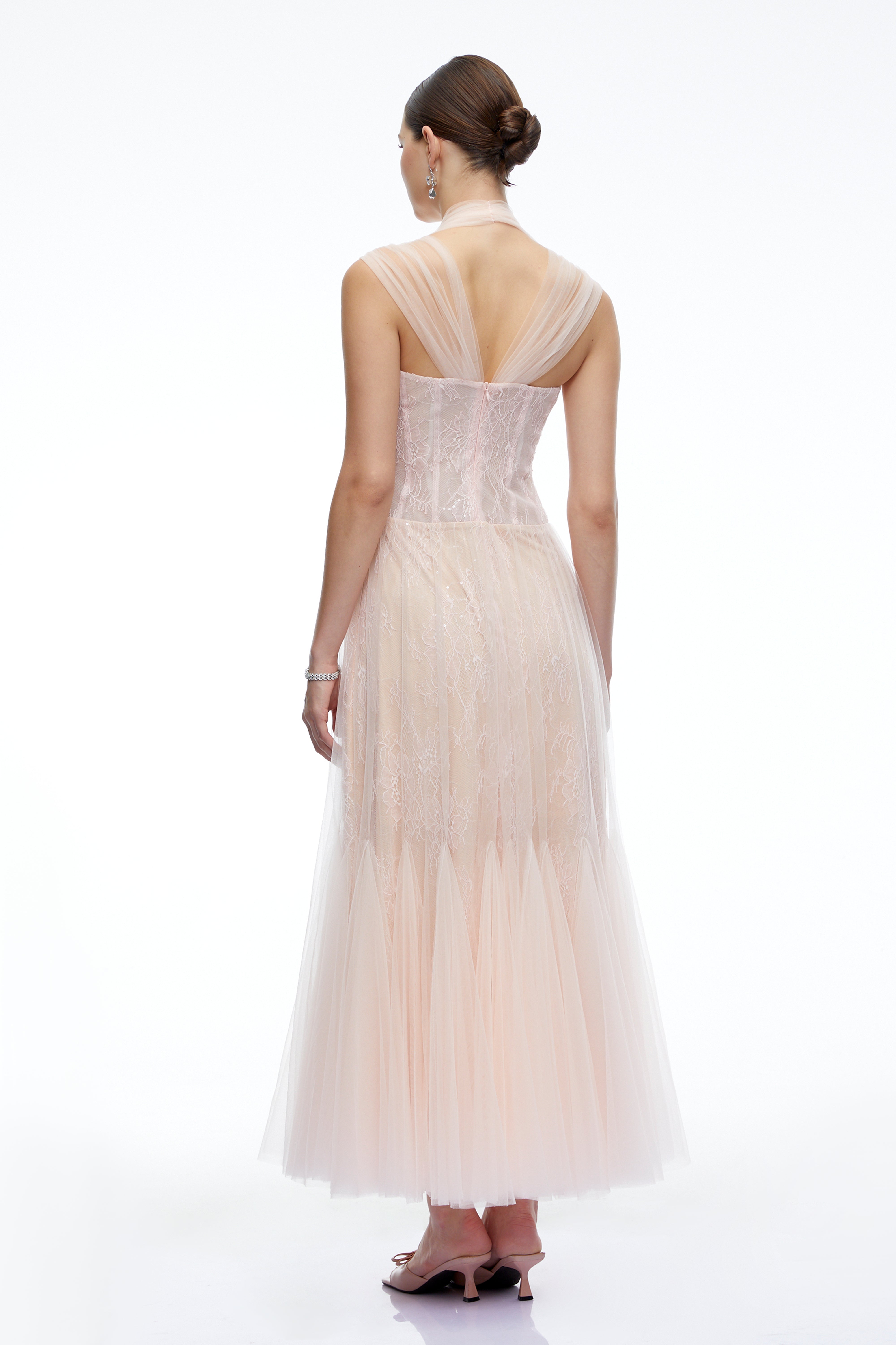 Ginevra Pink Floral Embroidered Maxi Dress