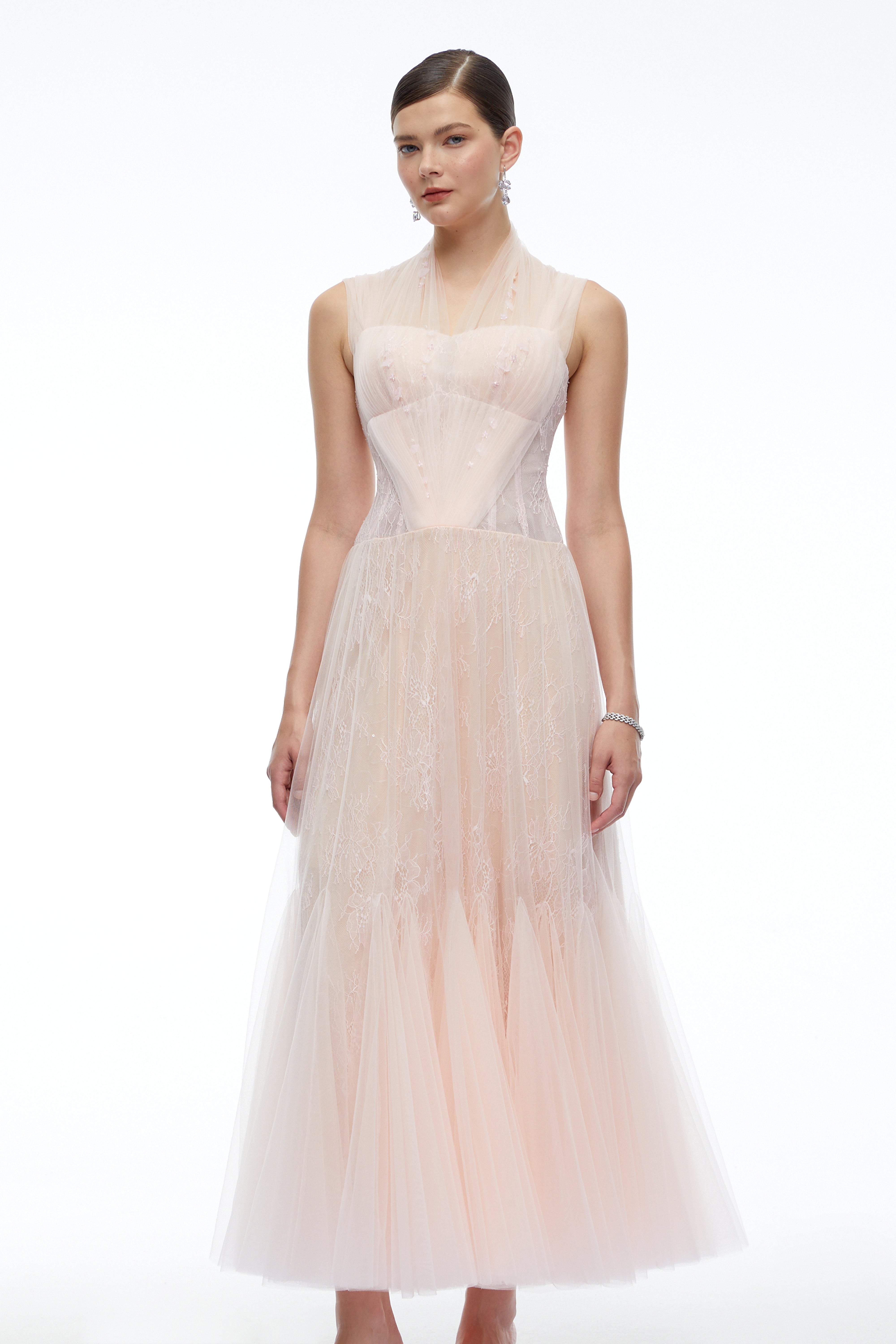 Ginevra Pink Floral Embroidered Maxi Dress